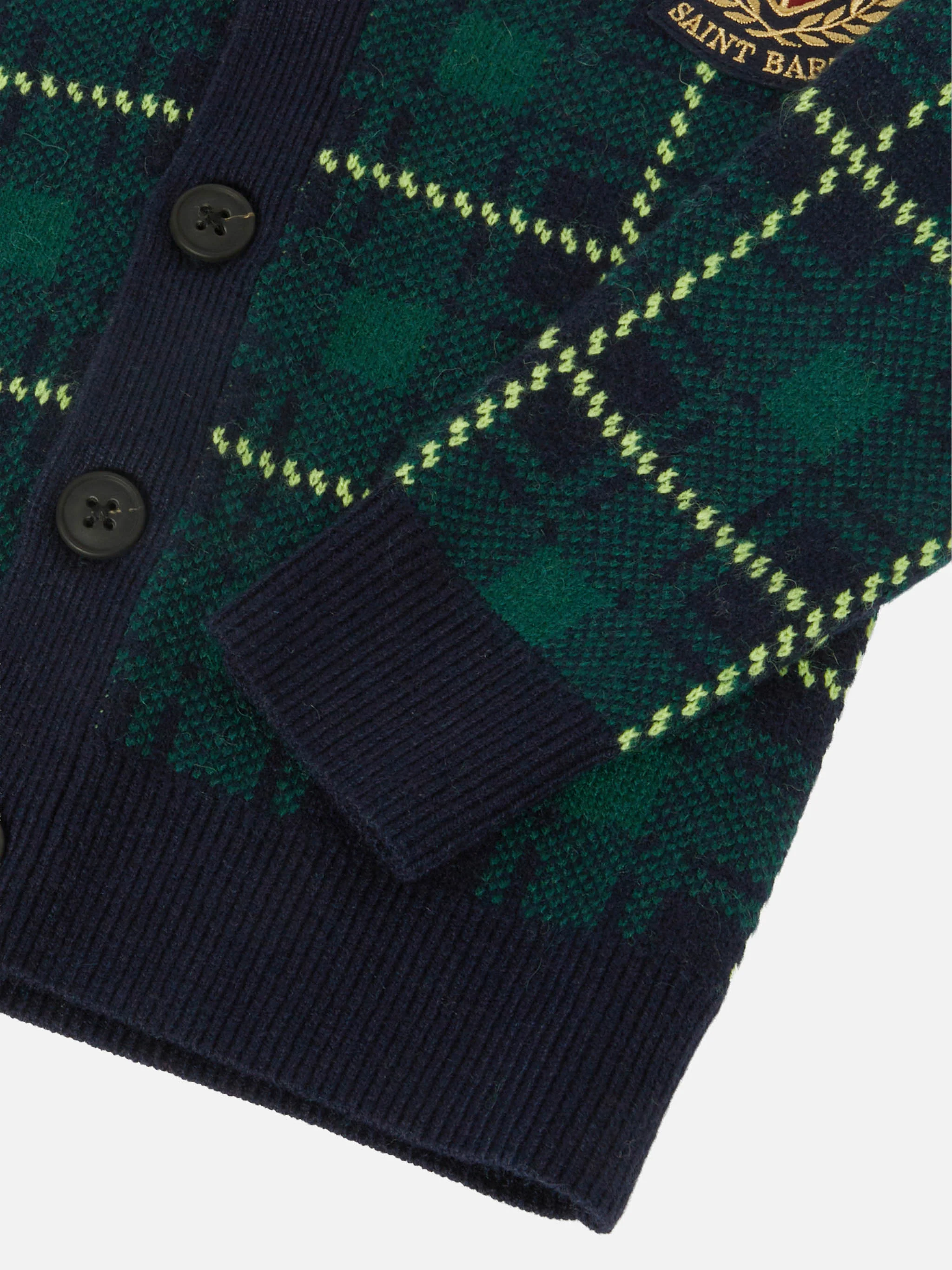 Boy cardigan with tartan jacquard - Image 4