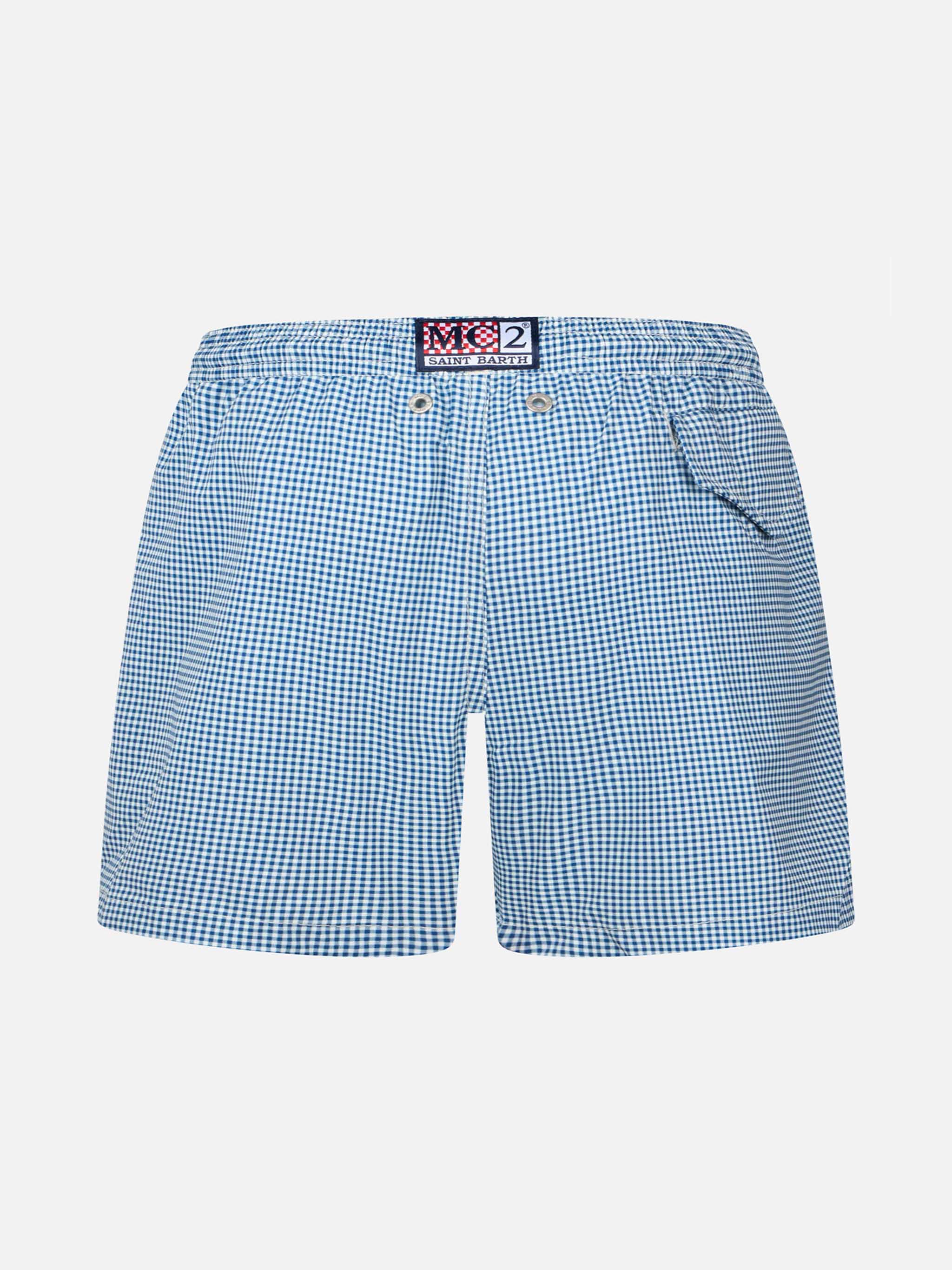 Comfort Light classic stretch swim shorts with gingham print - Image 2