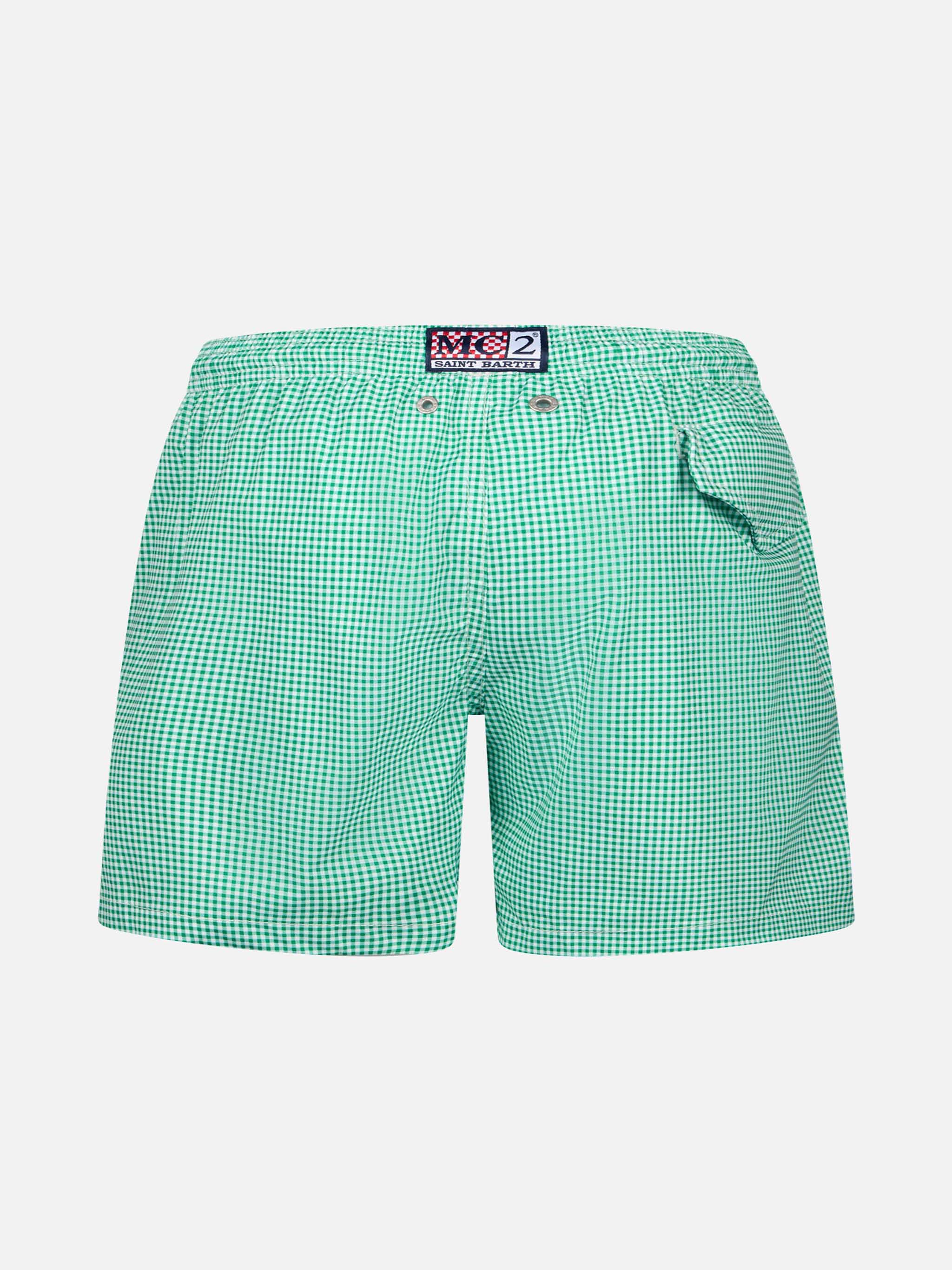 Classic stretch Comfort Light Jr swim shorts with gingham print - Image 2