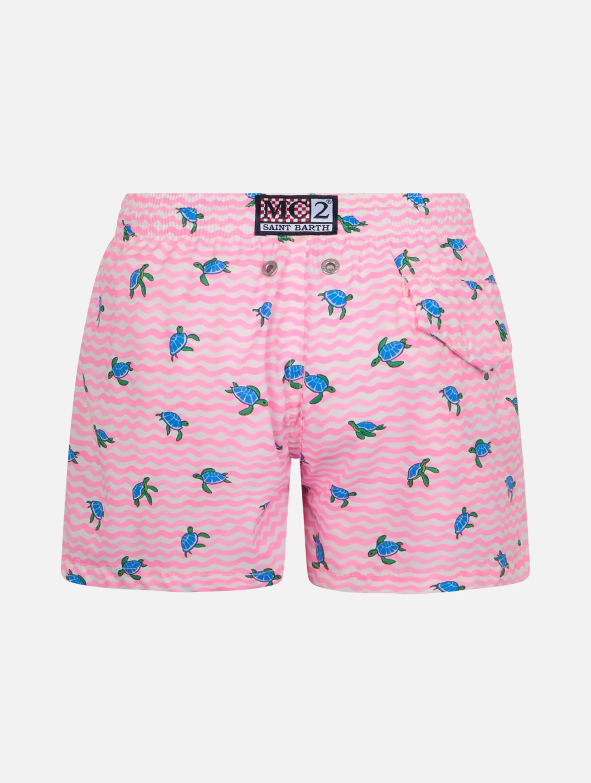 Boy Comfort Light swim shorts with sea turtles print - Image 2