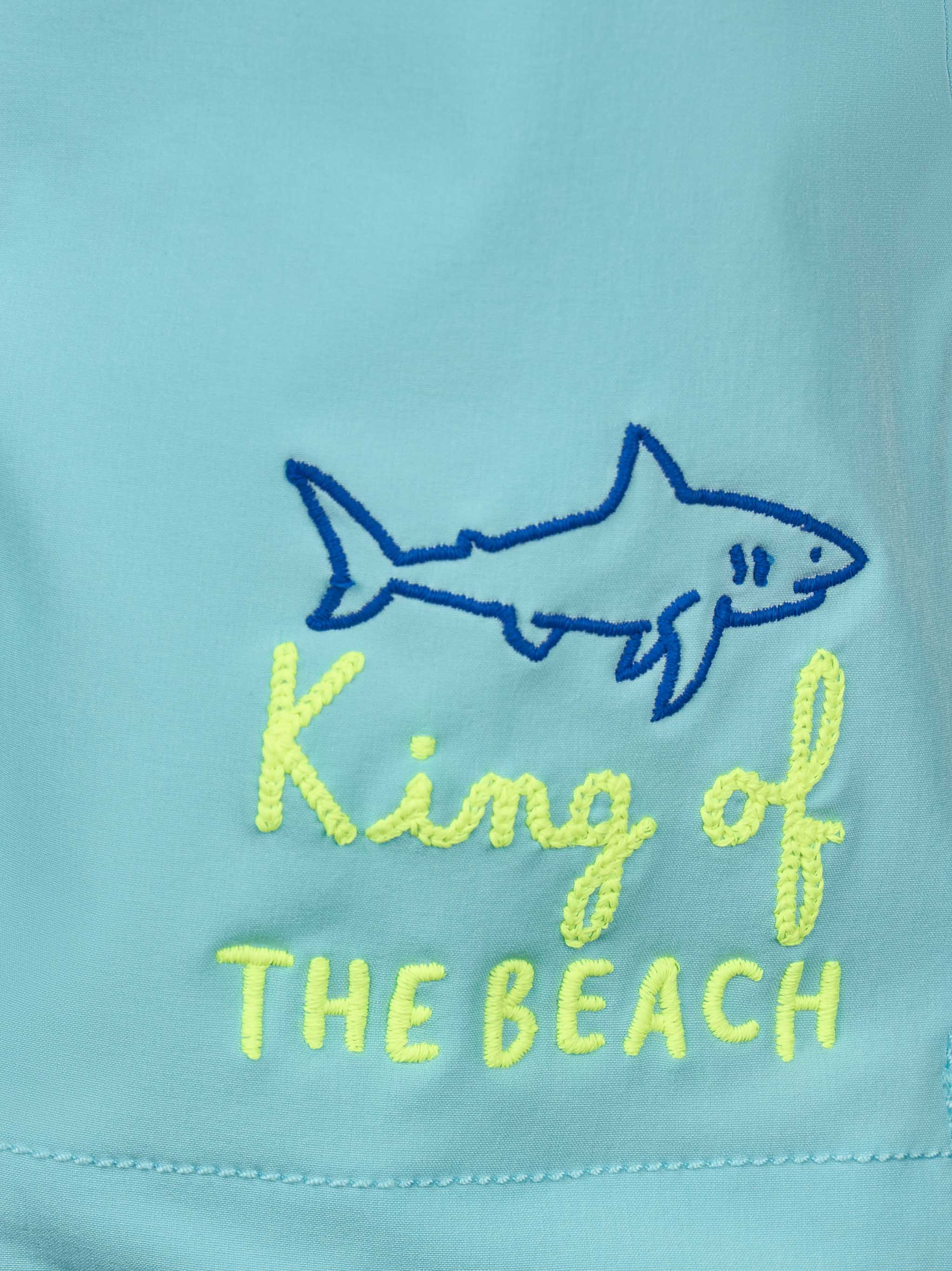Boy Comfort swim shorts with King of the Beach embroidery - Image 3