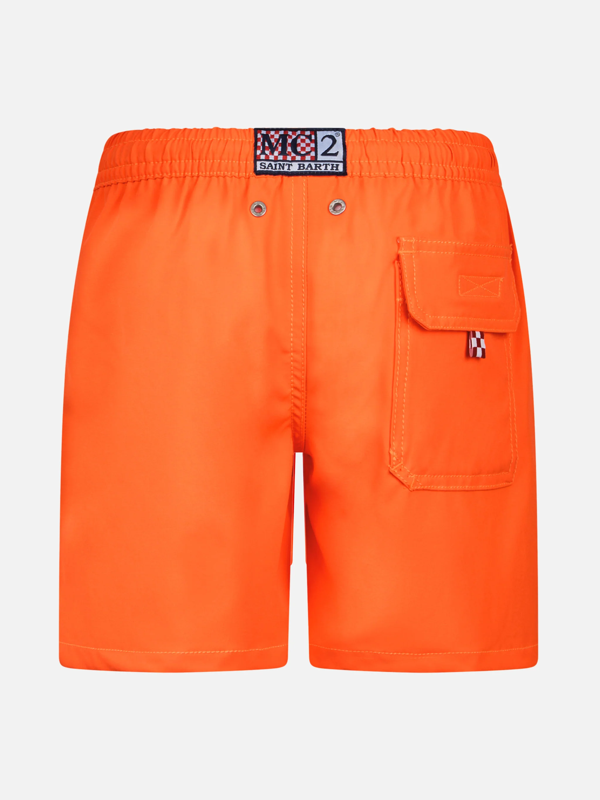 Boy Comfort swim shorts with Stai calmo lo dici al mare embroidery - Image 2