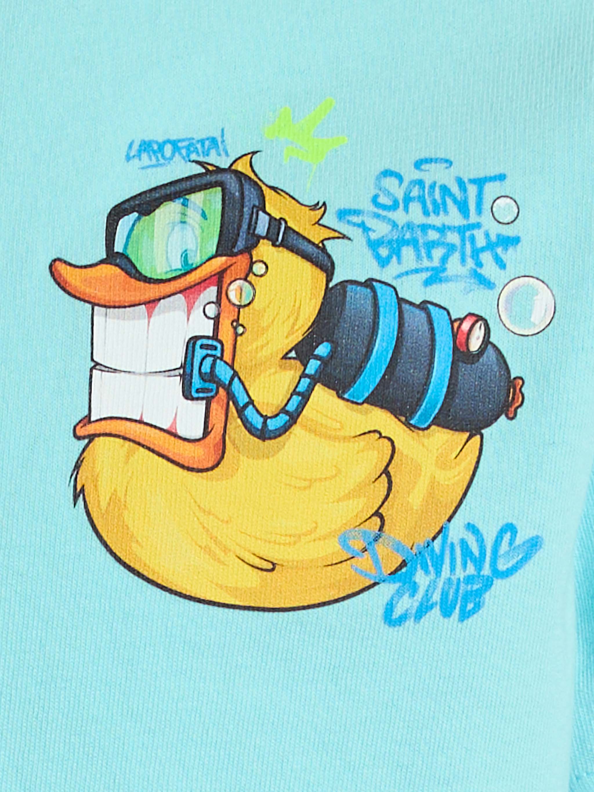 Boy cotton t-shirt with cryptopuppets ducky print | CRYPTOPUPPETS SPECIAL EDITION - Image 2