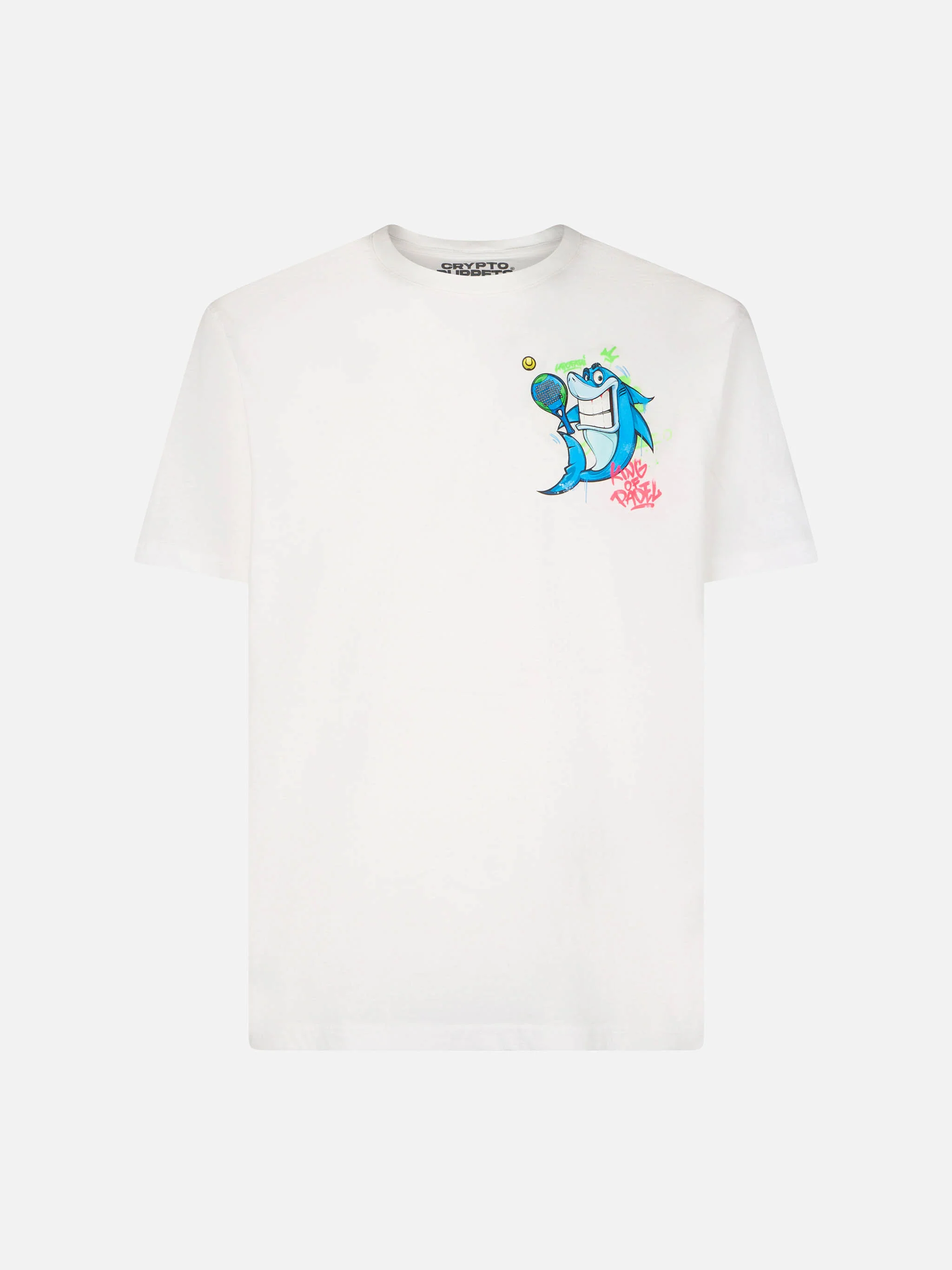 Boy cotton t-shirt with cryptopuppets shark print | CRYPTOPUPPETS SPECIAL EDITION - Image 2