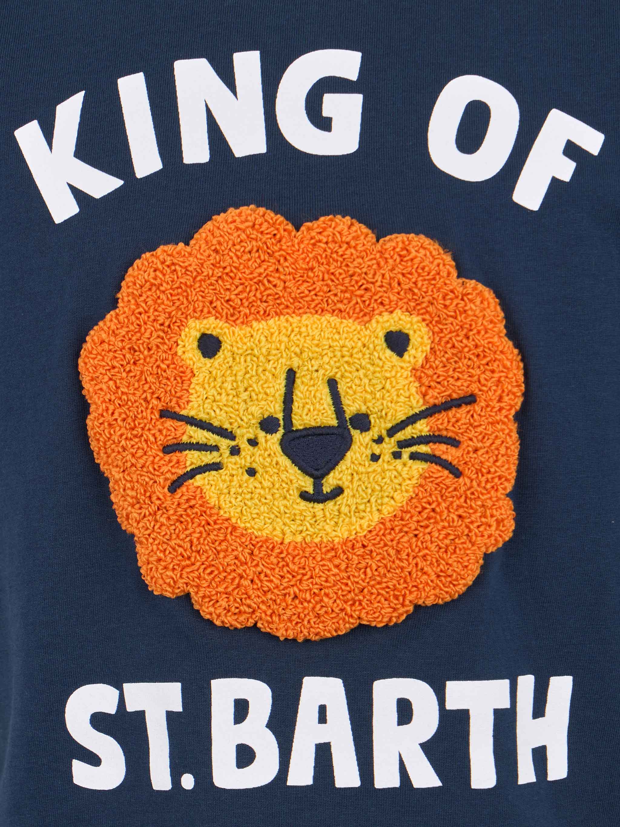 Boy cotton t-shirt with King of St. Barth terry patch - Image 2