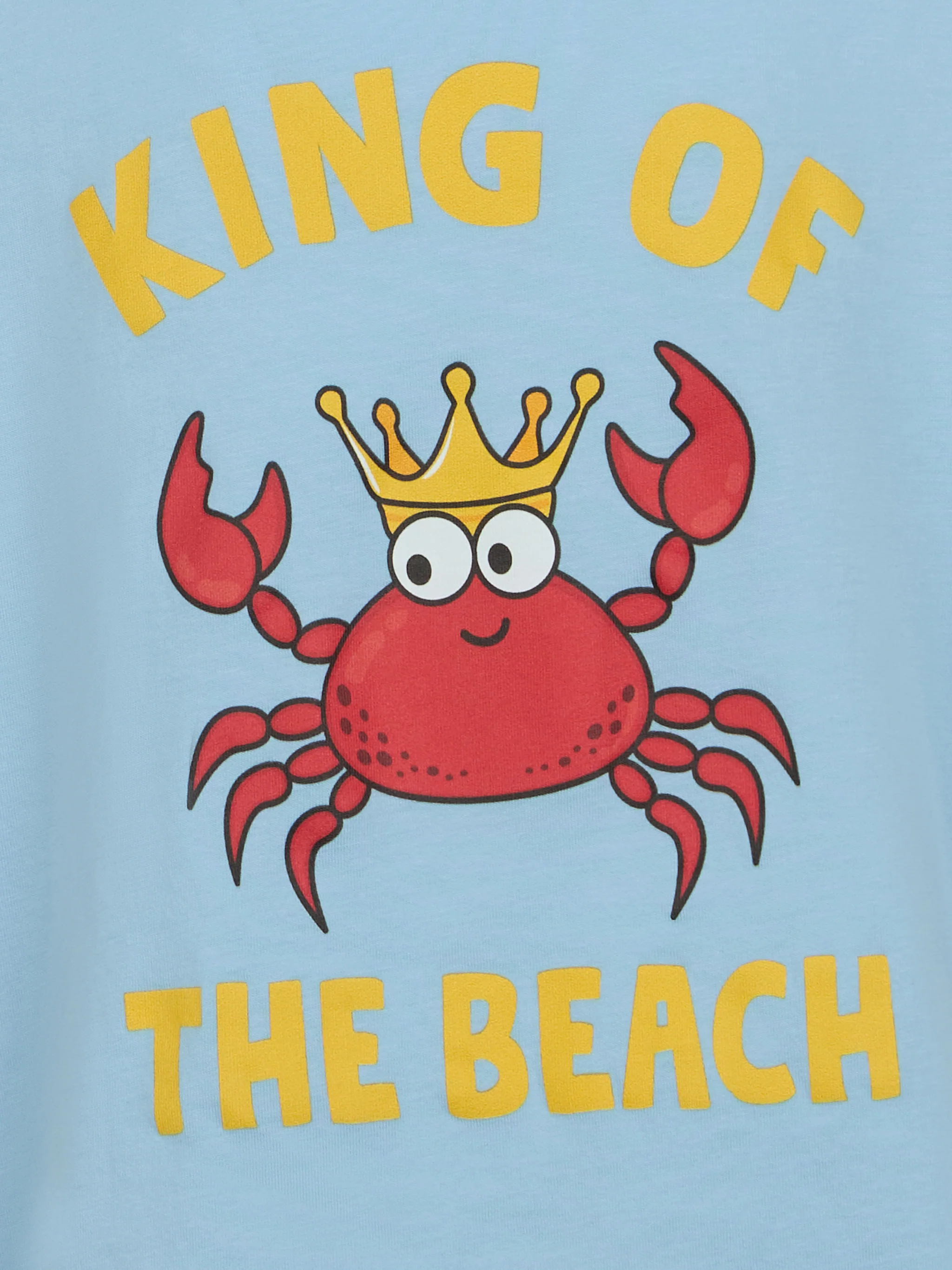Boy cotton t-shirt with King of the Beach crab print - Image 3