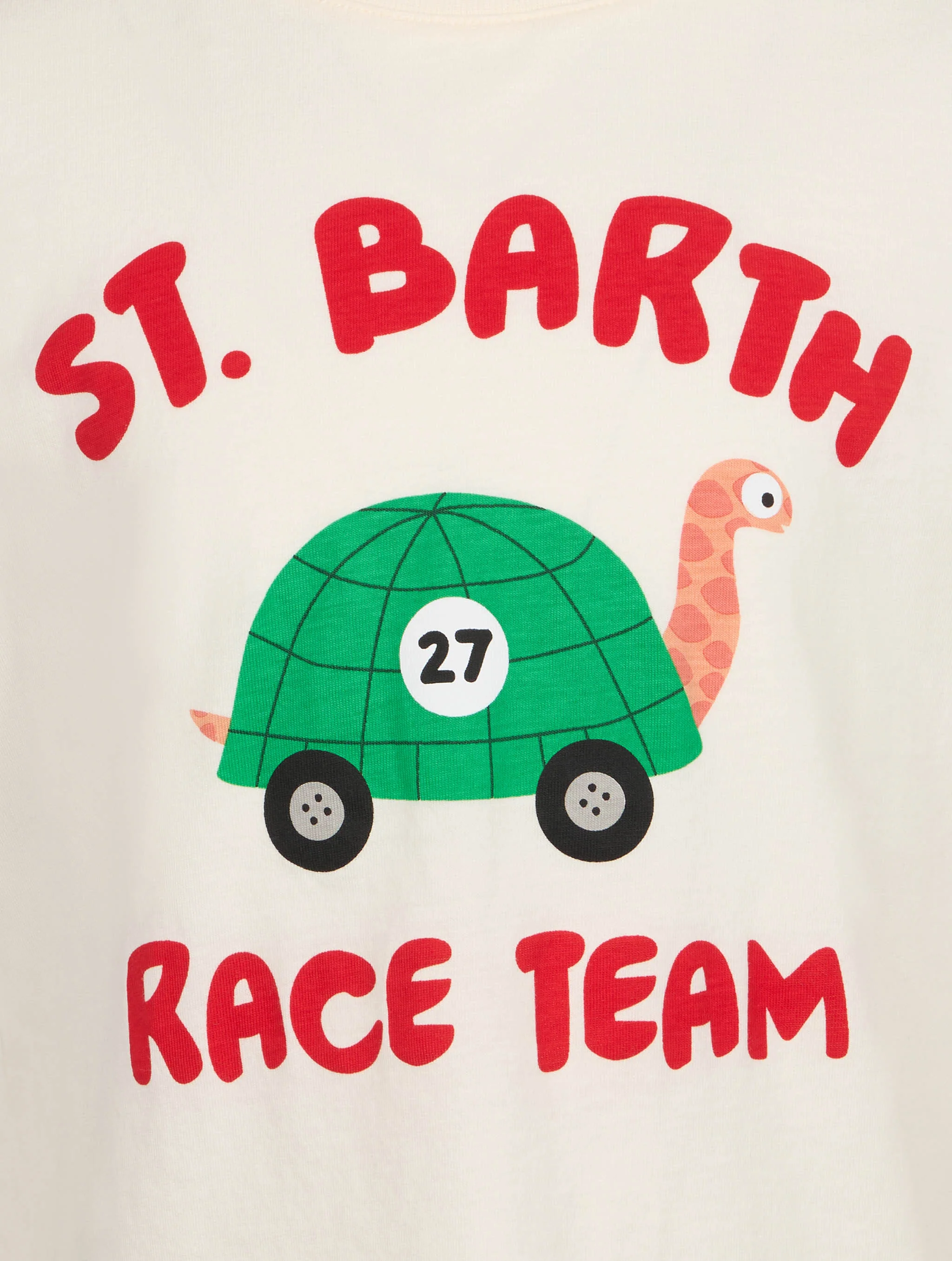Boy cotton t-shirt with St. Barth race team print - Image 2