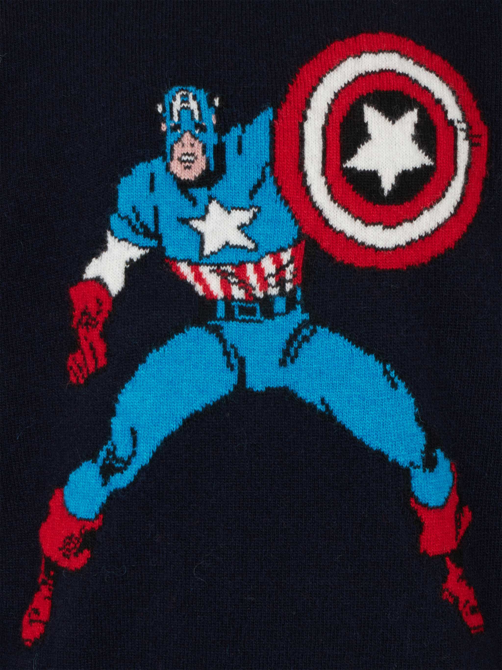 Boy crewneck sweater with Captain America print |MARVEL SPECIAL EDITION - Image 3