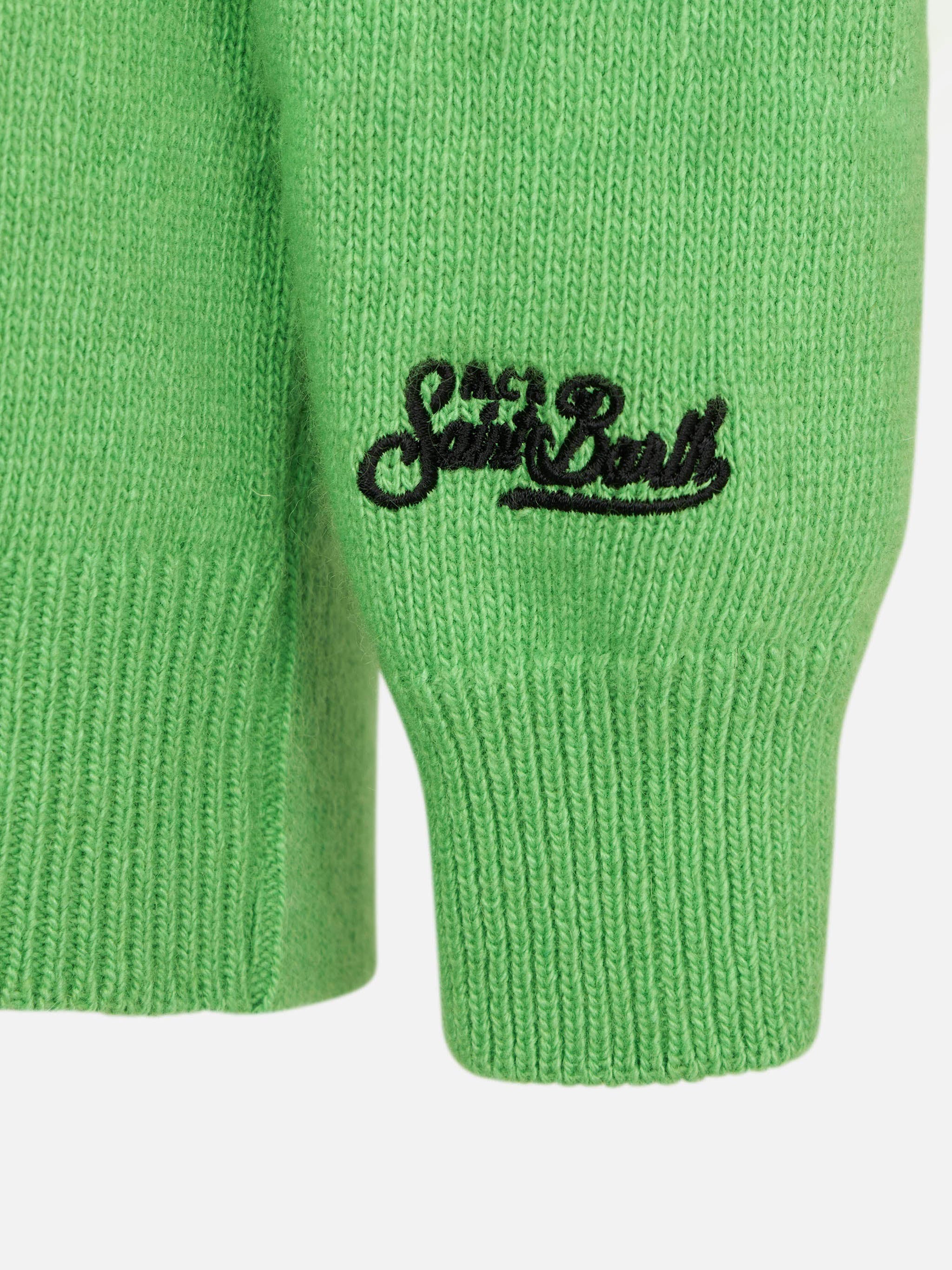 Boy fluo green sweater with Off-Piste lettering - Image 3