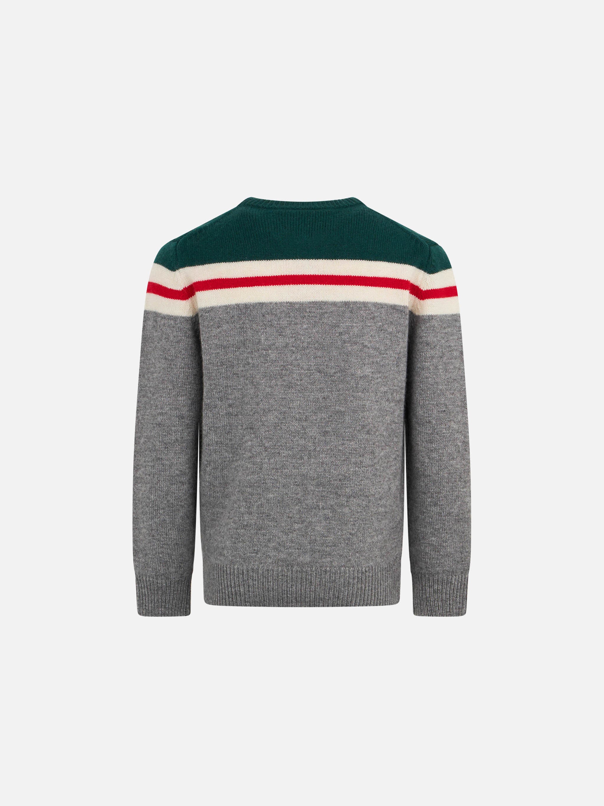 Boy crewneck sweater with St. Barth ski club patch - Image 3