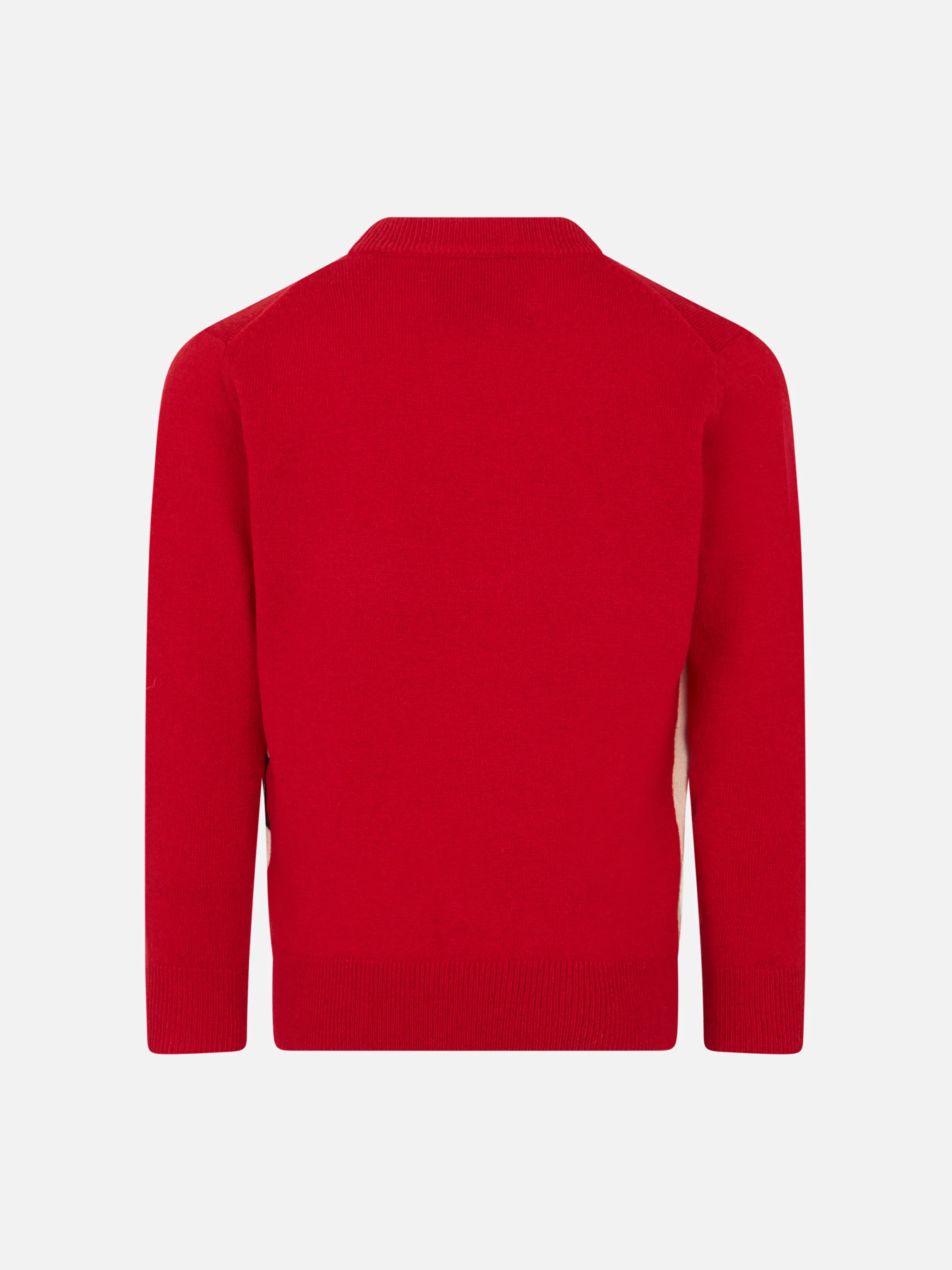 Boy crewneck sweater with St. Barth Ski Club postacard jacquard - Image 3