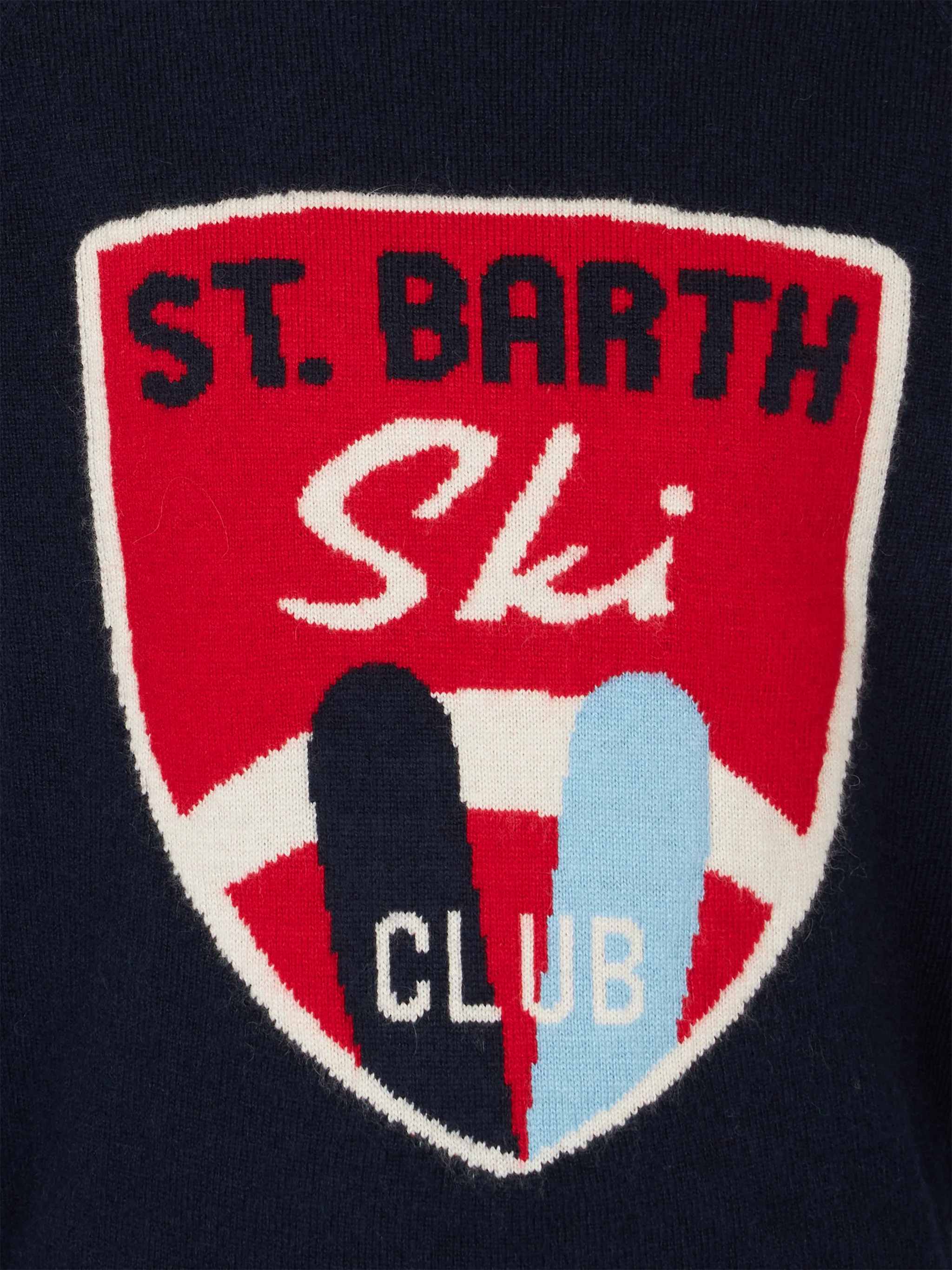 Boy crewneck sweater with St. Barth Ski Club print - Image 2