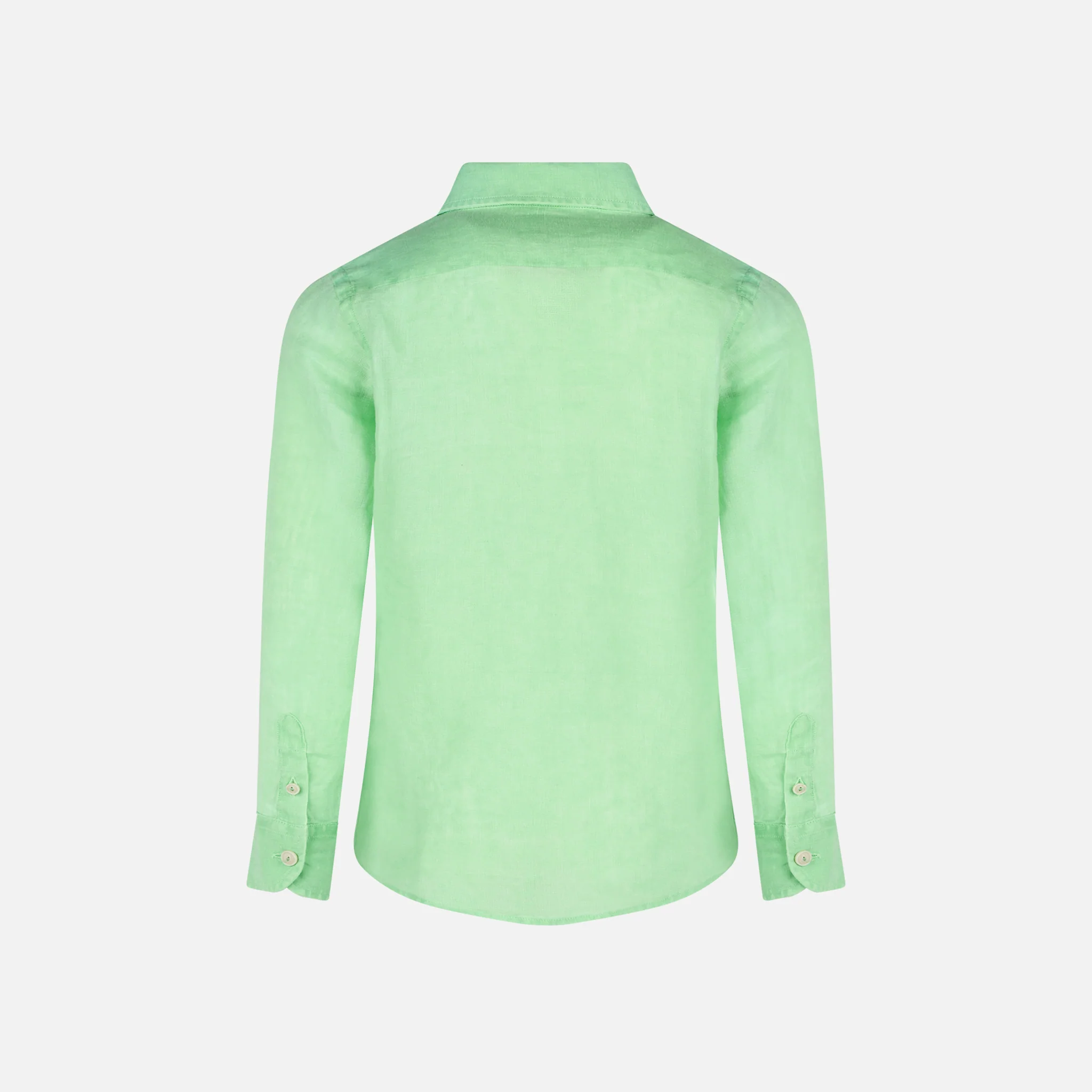 Water fluo green kid linen shirt Agnes - Image 3