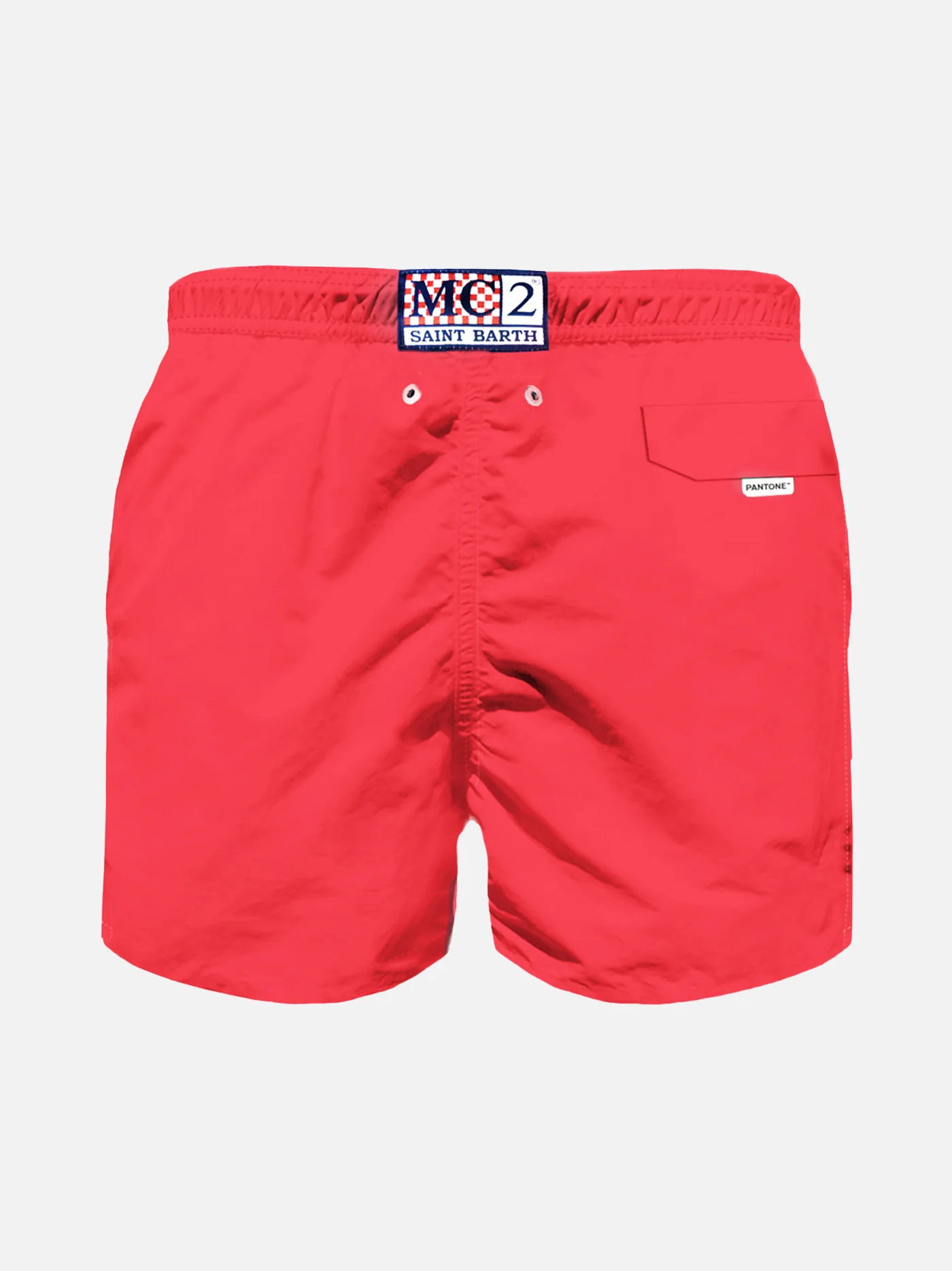 Boy fluo red lightweight swim shorts Lighting Pantone | PANTONE® SPECIAL EDITION - Image 2