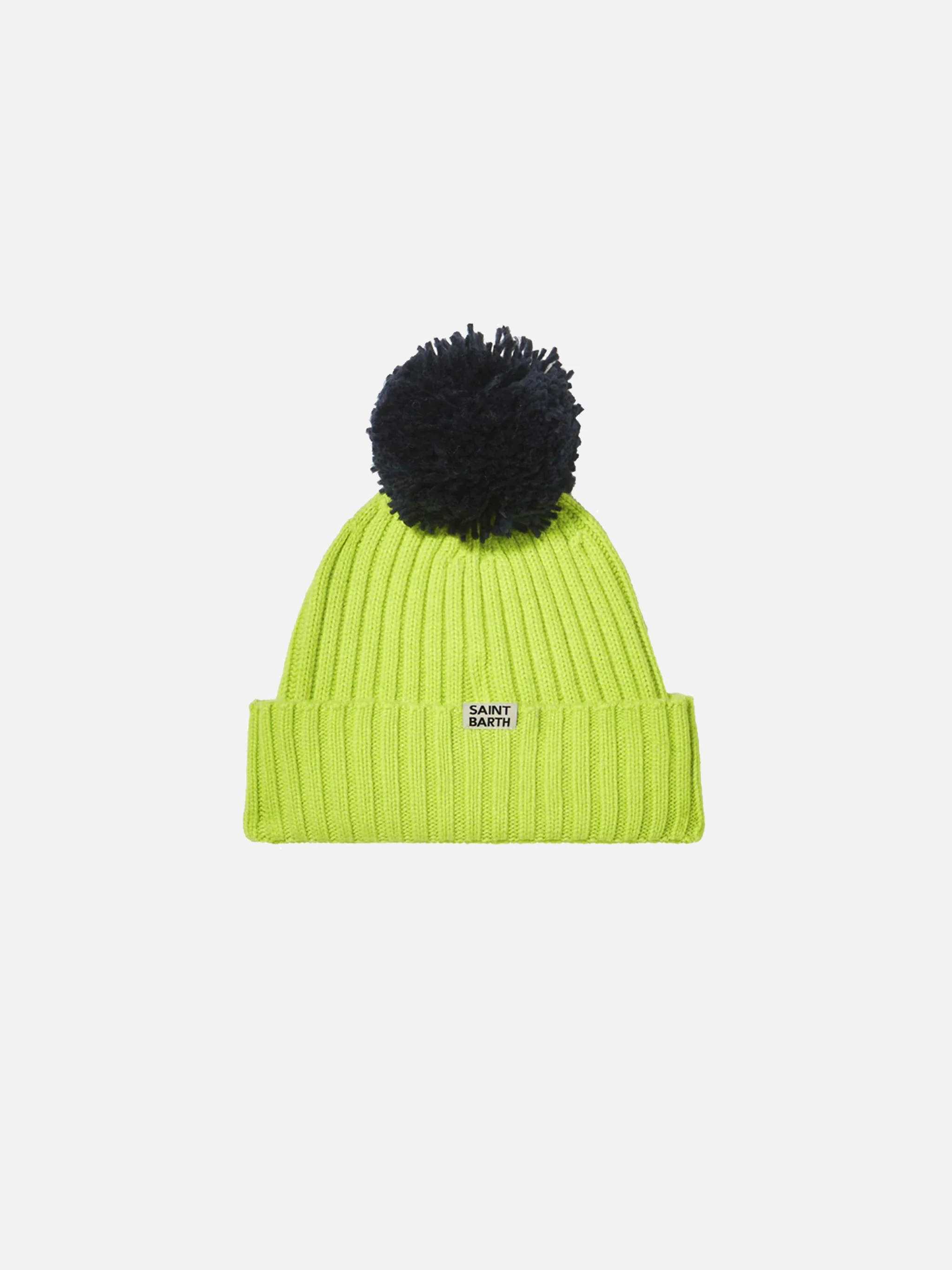 Boy fluo yellow beanie with pompon - Image 3