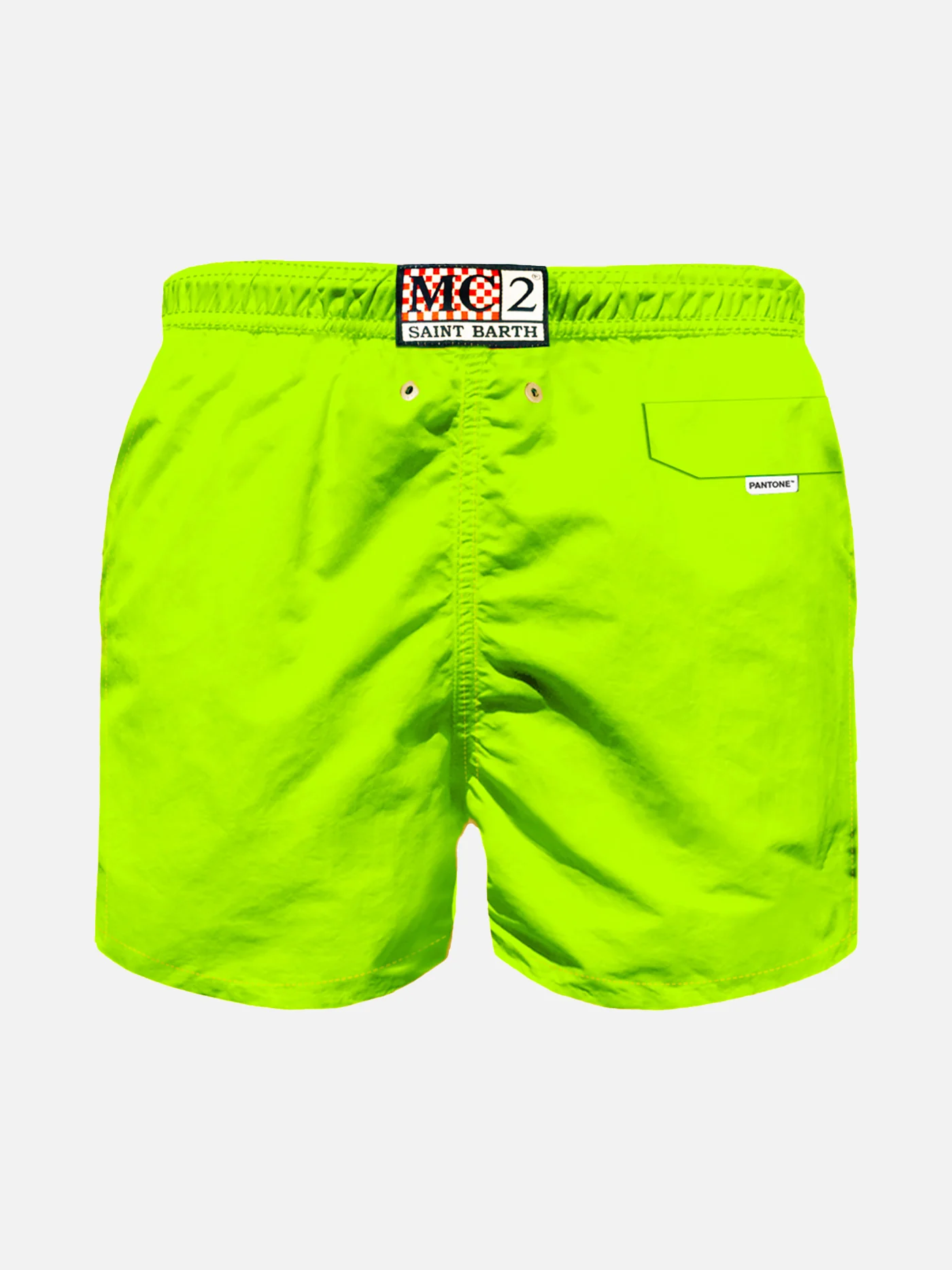 Boy fluo yellow lightweight fabric swim shorts  | PANTONE® SPECIAL EDITION - Image 2