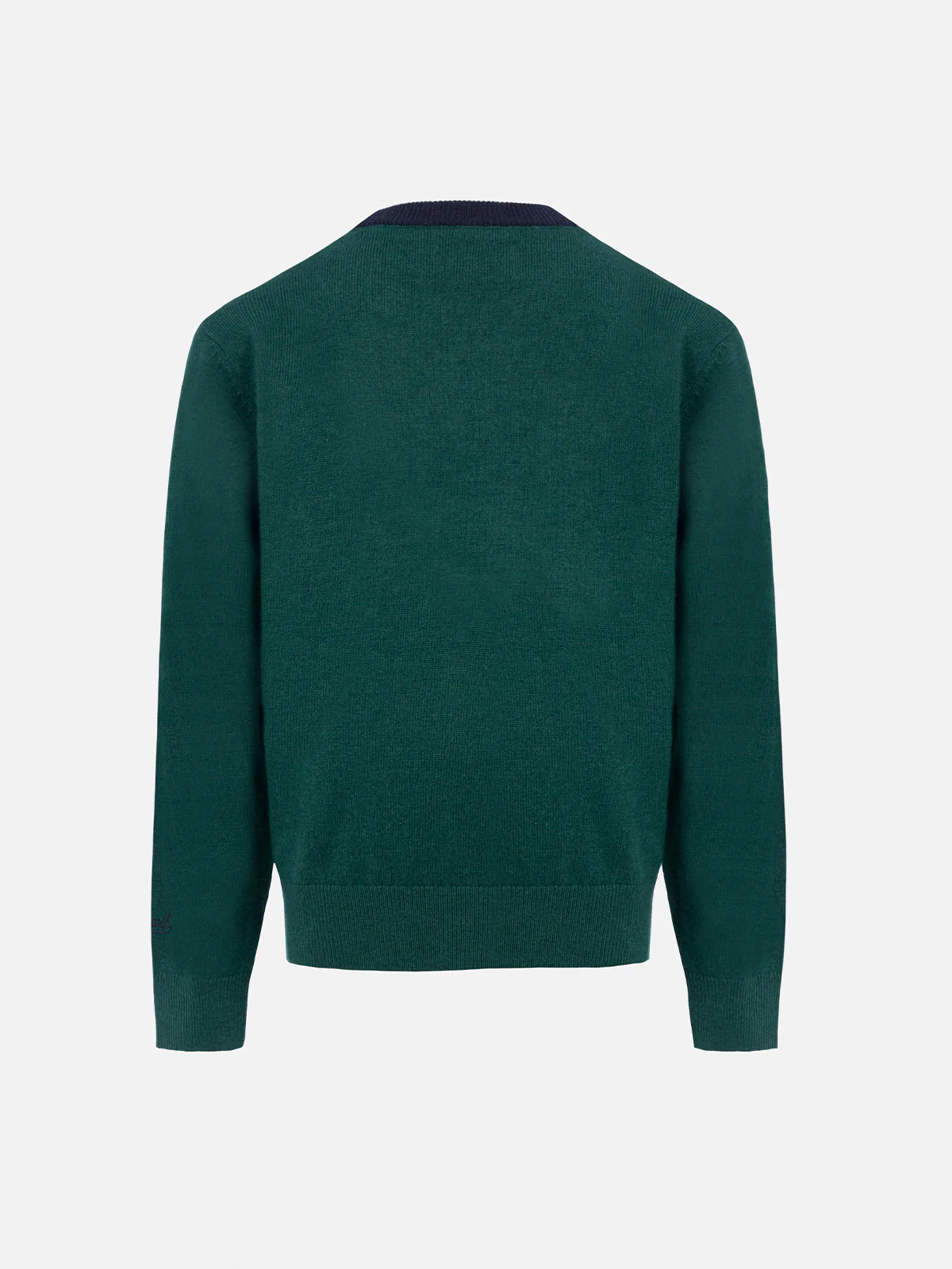 Boy green crewneck sweater Douglas Light with Snoopy snowball embroidery | SNOOPY PEANUTS SPECIAL EDITION - Image 3