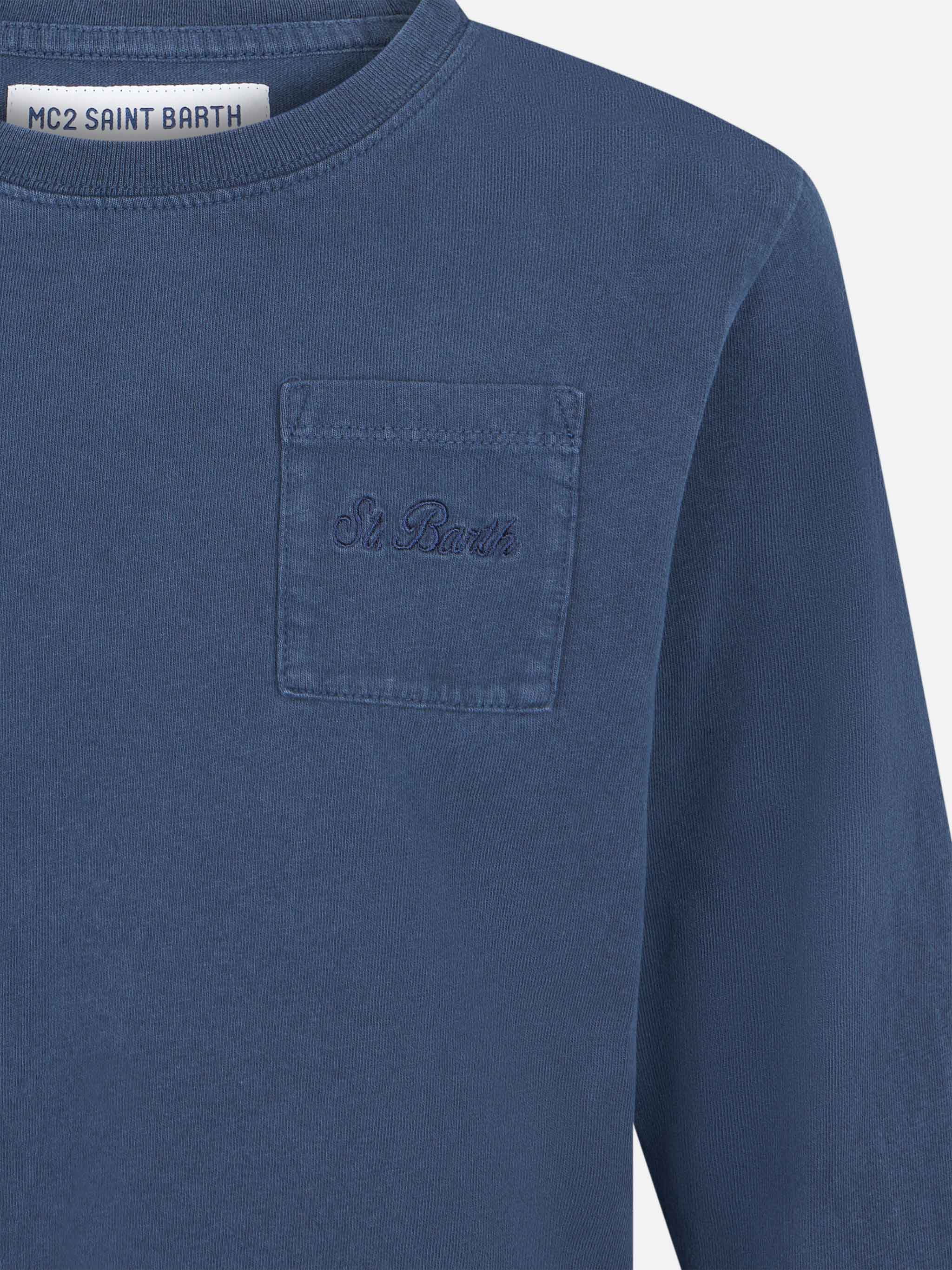 Boy heavy cotton blue t-shirt - Image 3