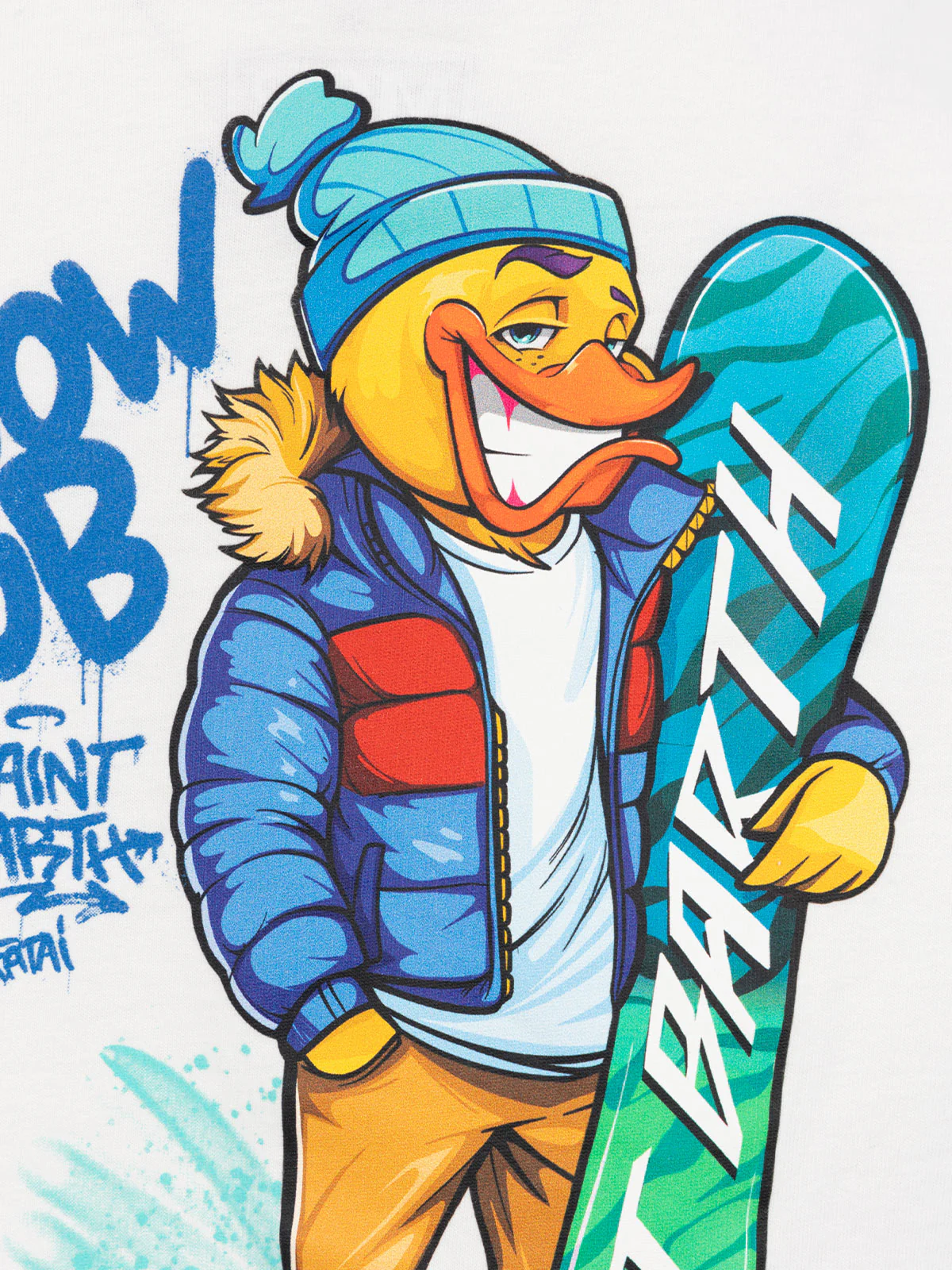 Boy heavy cotton t-shirt Luton with Crypto Duck Snow print | CRYPTO PUPPETS SPECIAL EDITION - Image 3