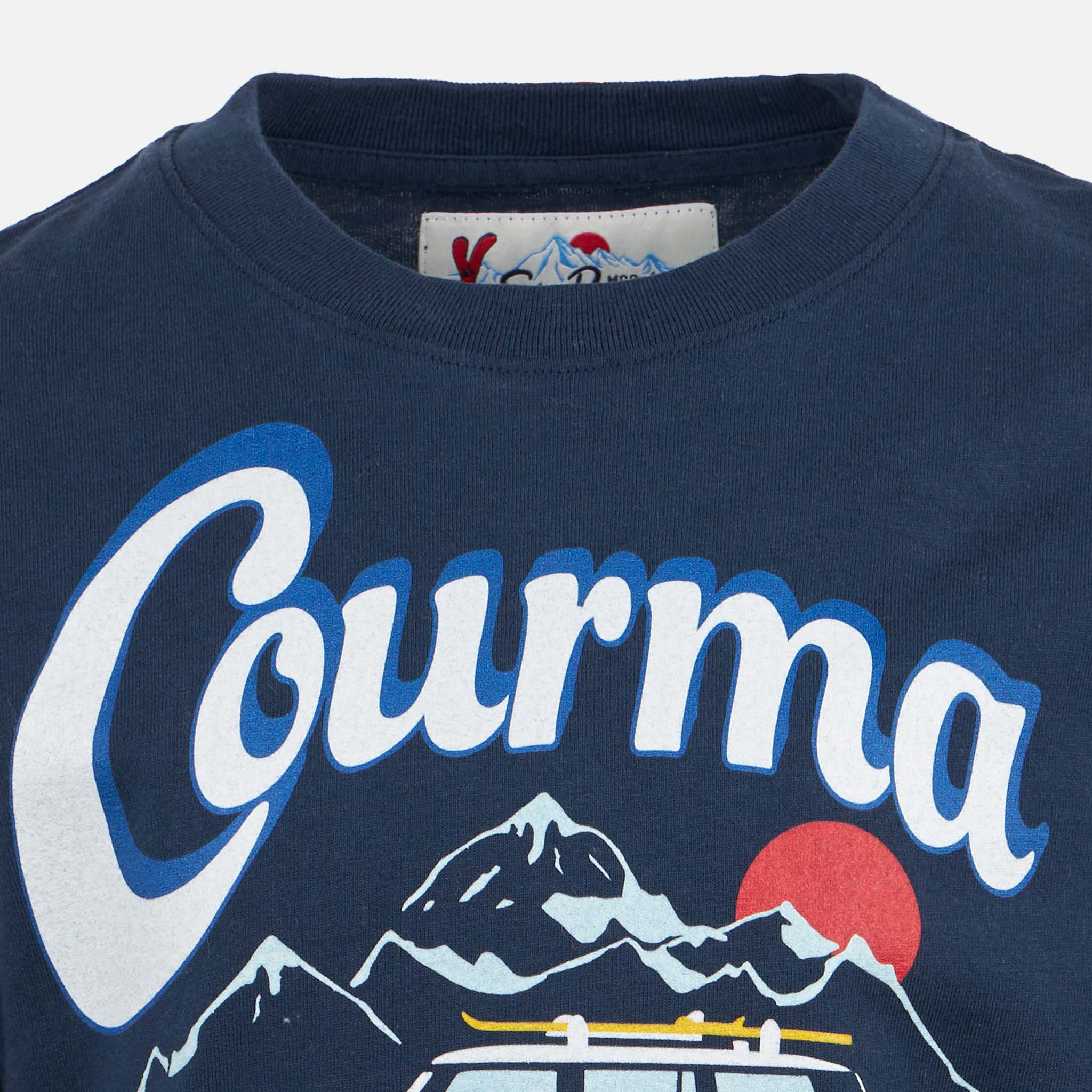 Boy heavy cotton t-shirt with Courma mountains car print - Image 2