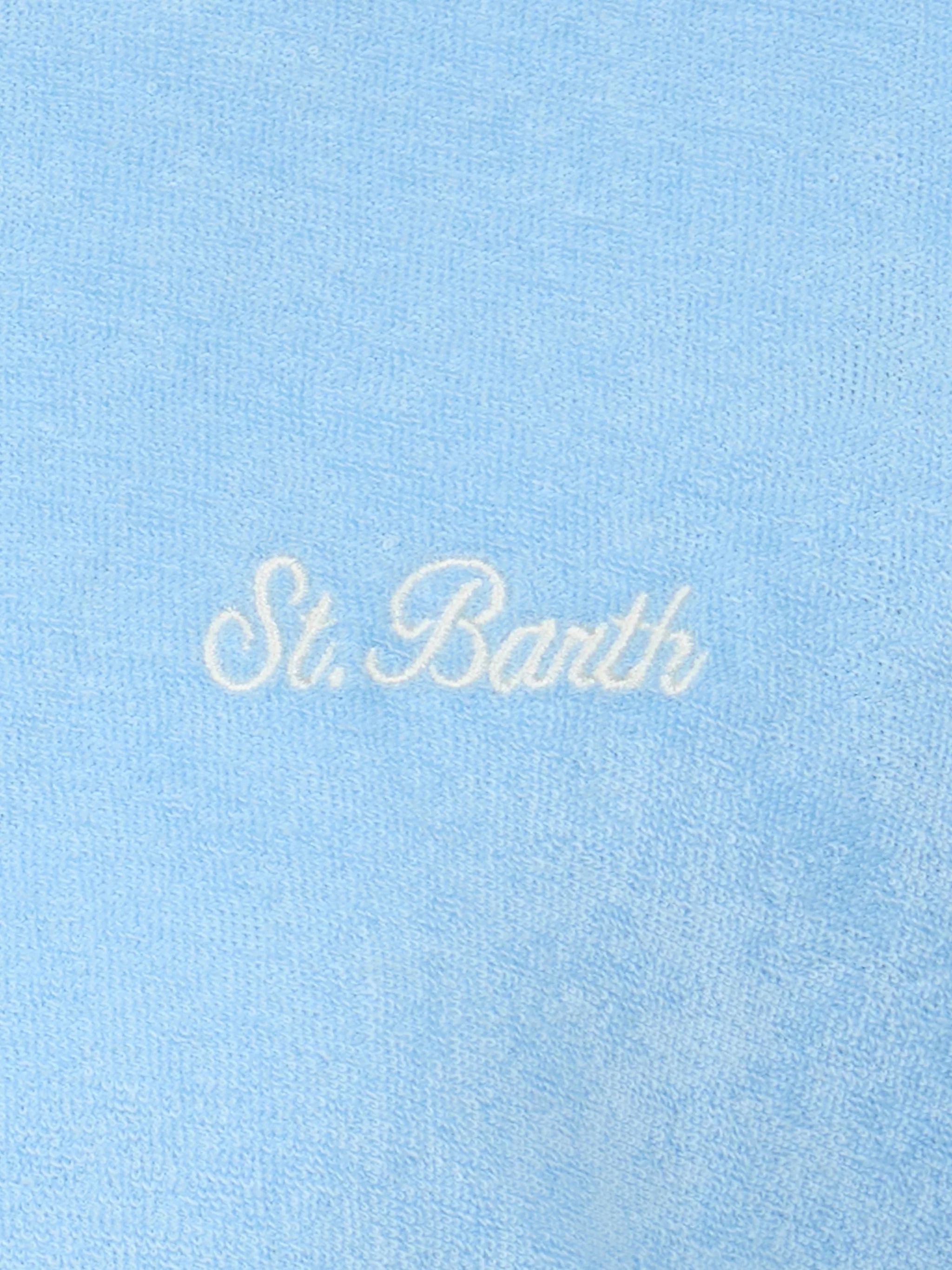 Boy light blue terry t-shirt Gary with St. Barth embroidery - Image 3