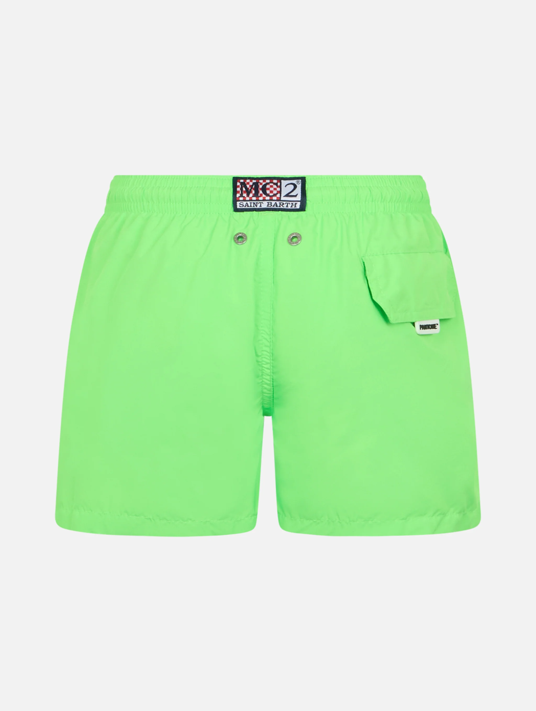 Boy lightweight fabric fluo green swim shorts Jean Lighting Pantone | PANTONE® SPECIAL EDITION - Image 2