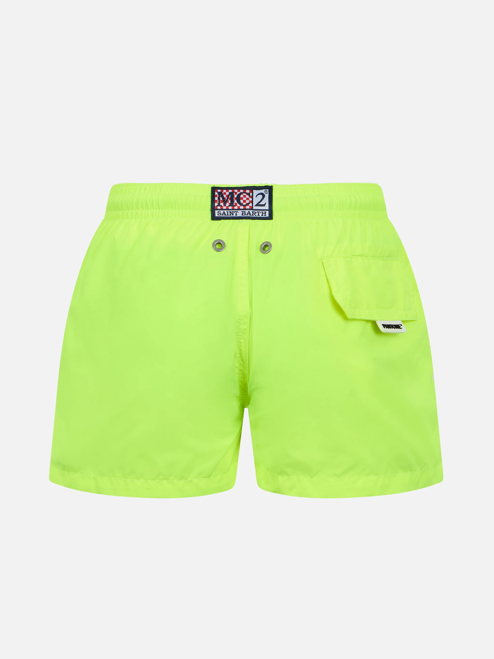 Boy lightweight fabric fluo yellow swim-shorts Jean Lighting Pantone | PANTONE SPECIAL EDITION - Image 2