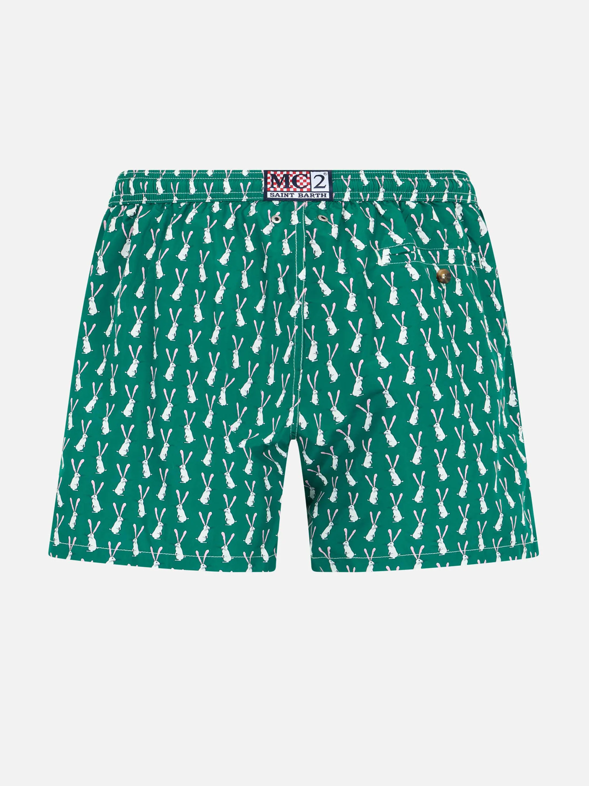 Boy lightweight fabric swim-shorts Jean Lighting 70 with rabbit print - Image 2