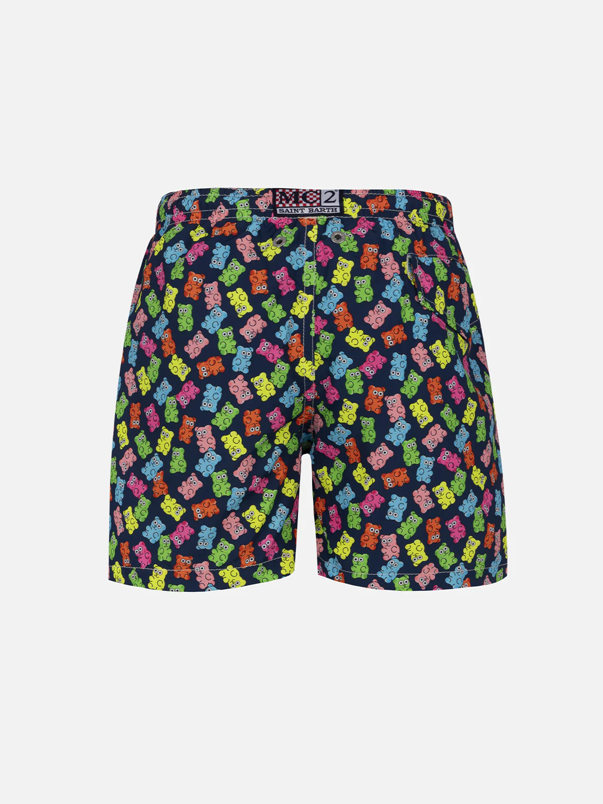 Boy lightweight fabric swim-shorts Jean Lighting with candy bears print - Image 2