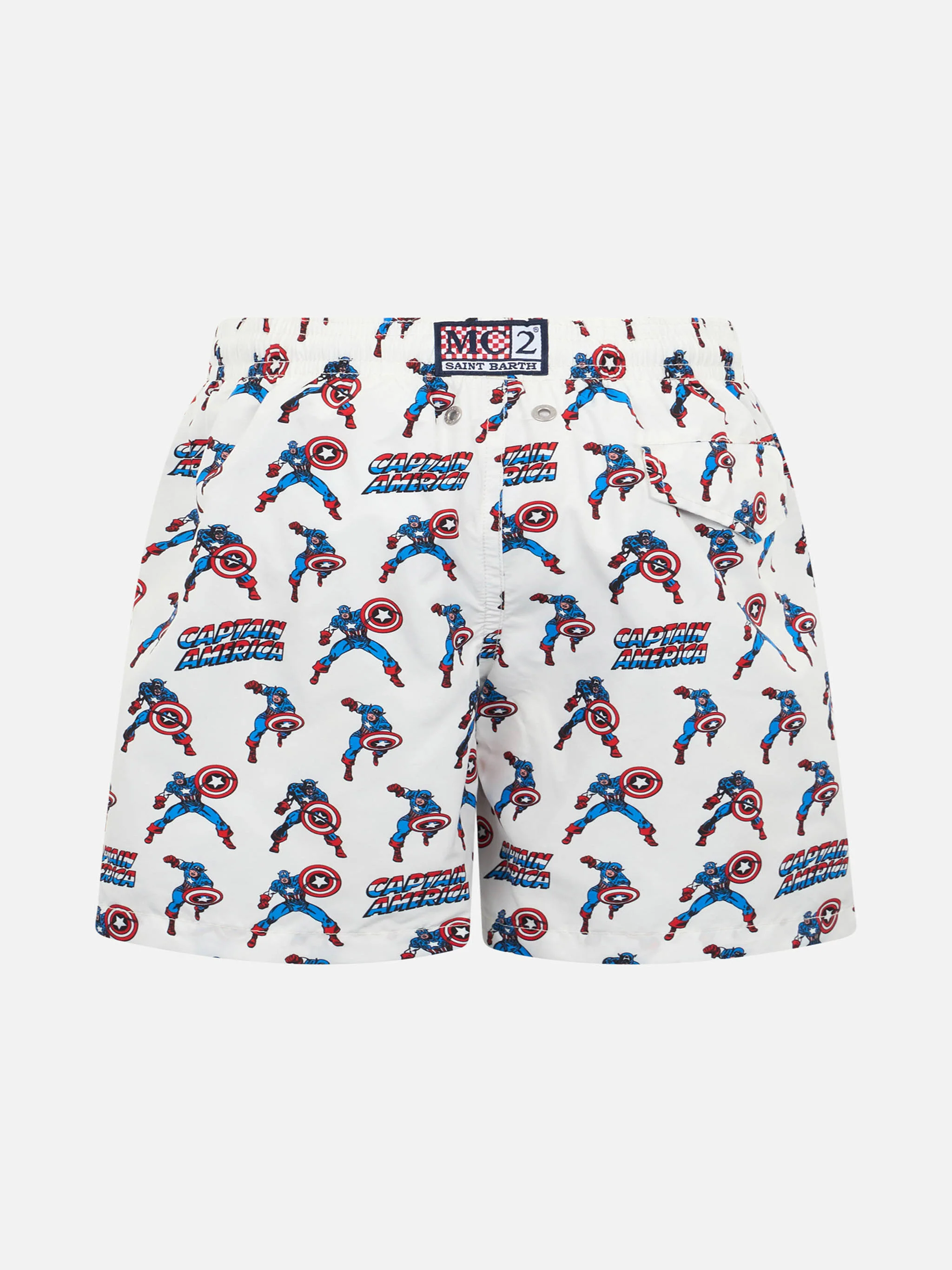 Boy lightweight fabric swim-shorts Jean Lighting with Captain America print | MARVEL SPECIAL EDITION - Image 2