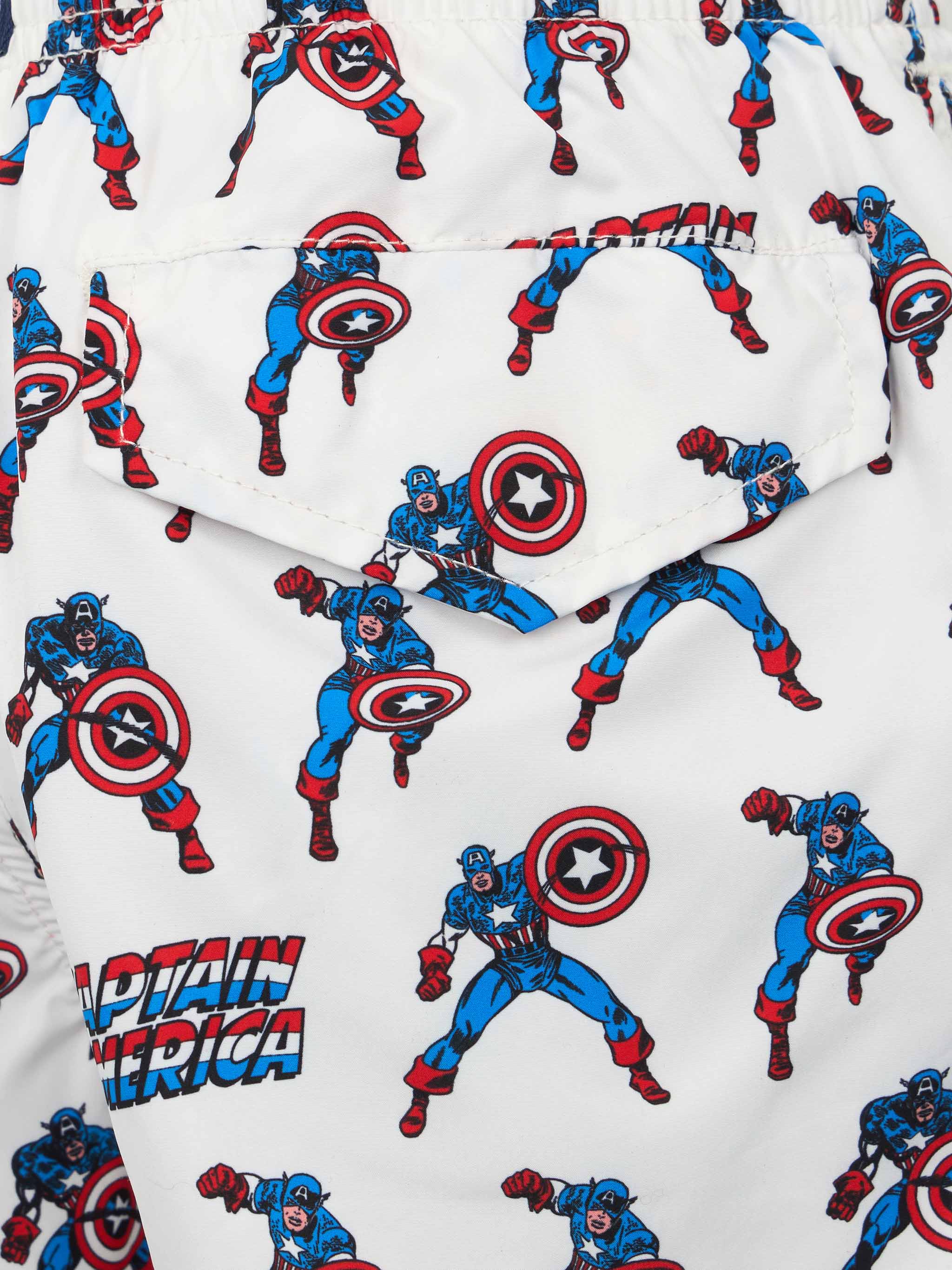 Boy lightweight fabric swim-shorts Jean Lighting with Captain America print | MARVEL SPECIAL EDITION - Image 3