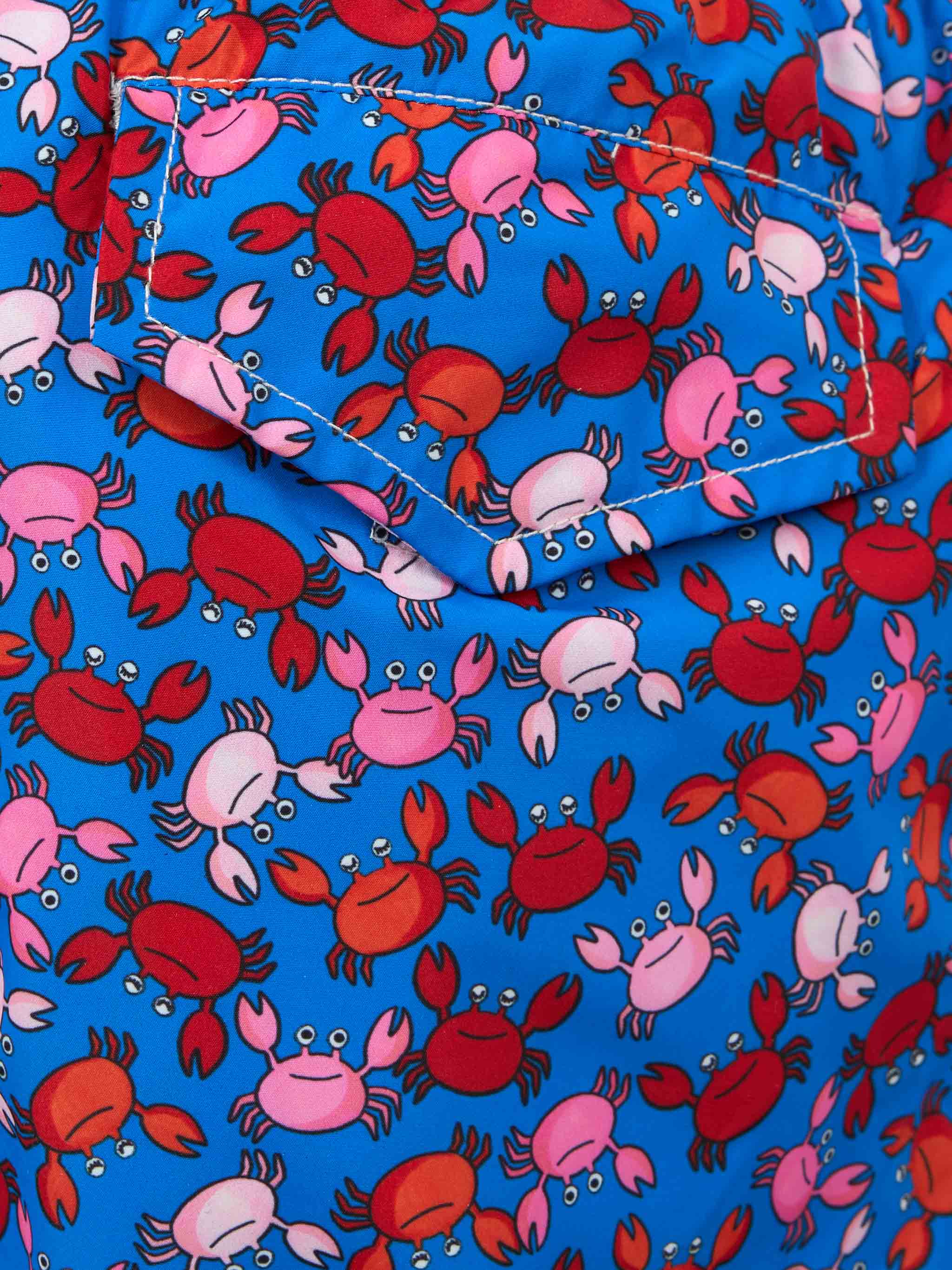 Boy lightweight fabric swim-shorts Jean Lighting with crabs print - Image 3