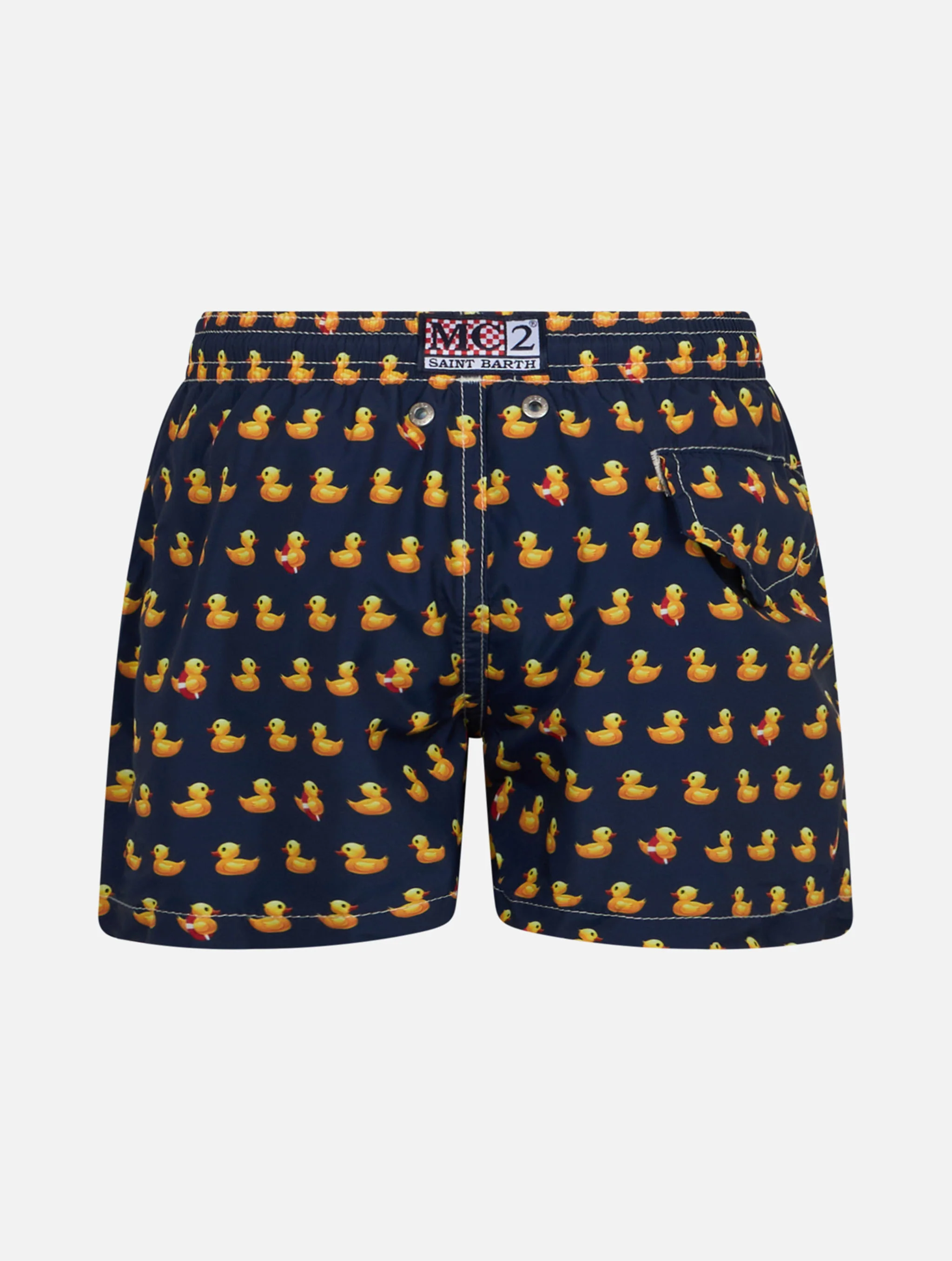 Boy lightweight fabric swim-shorts Jean Lighting with ducky print - Image 2