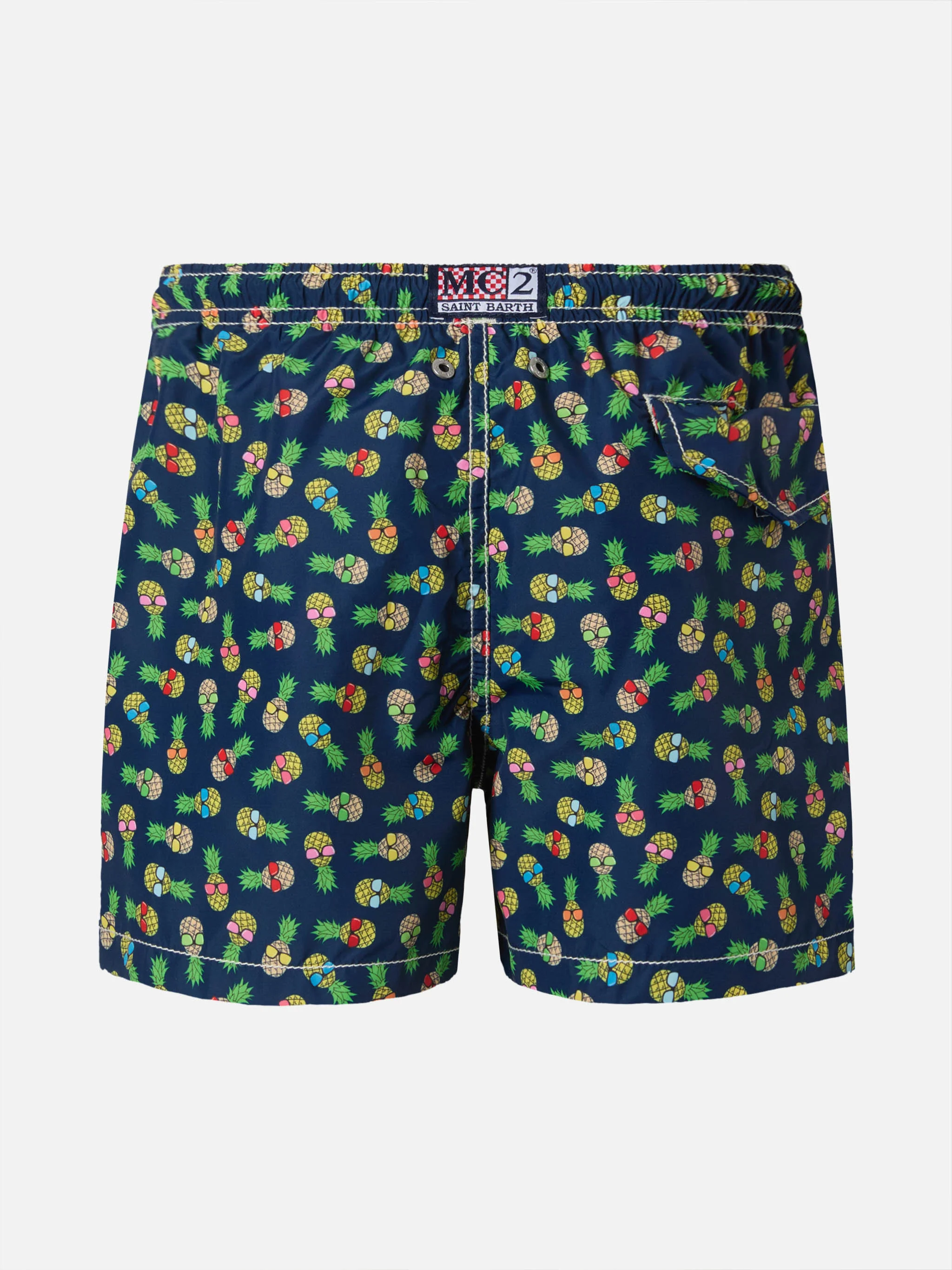 Boy lightweight fabric swim-shorts Jean Lighting with pineapple print - Image 2