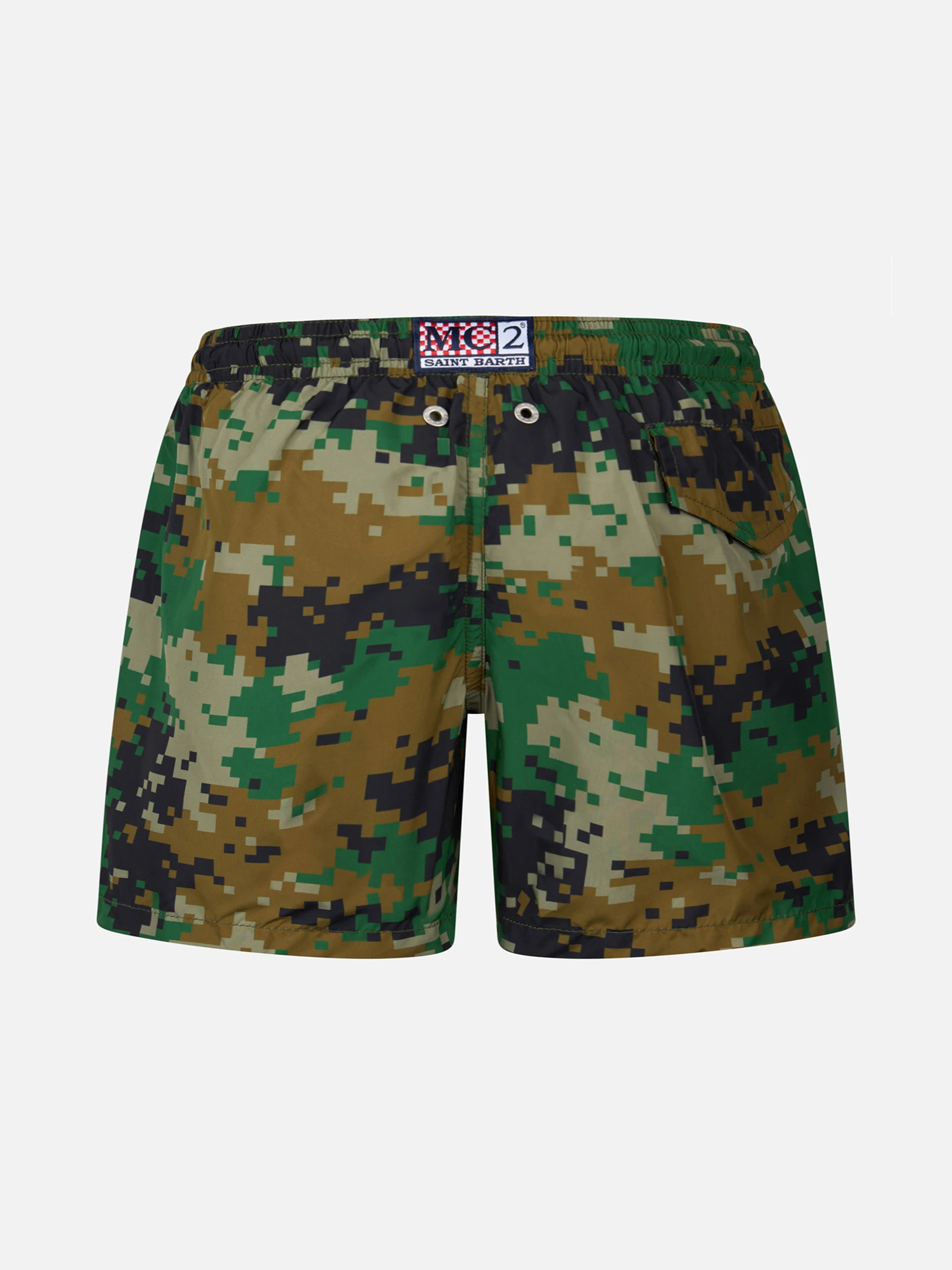 Boy lightweight fabric swim-shorts Jean Lighting with pixel camouflage print - Image 2