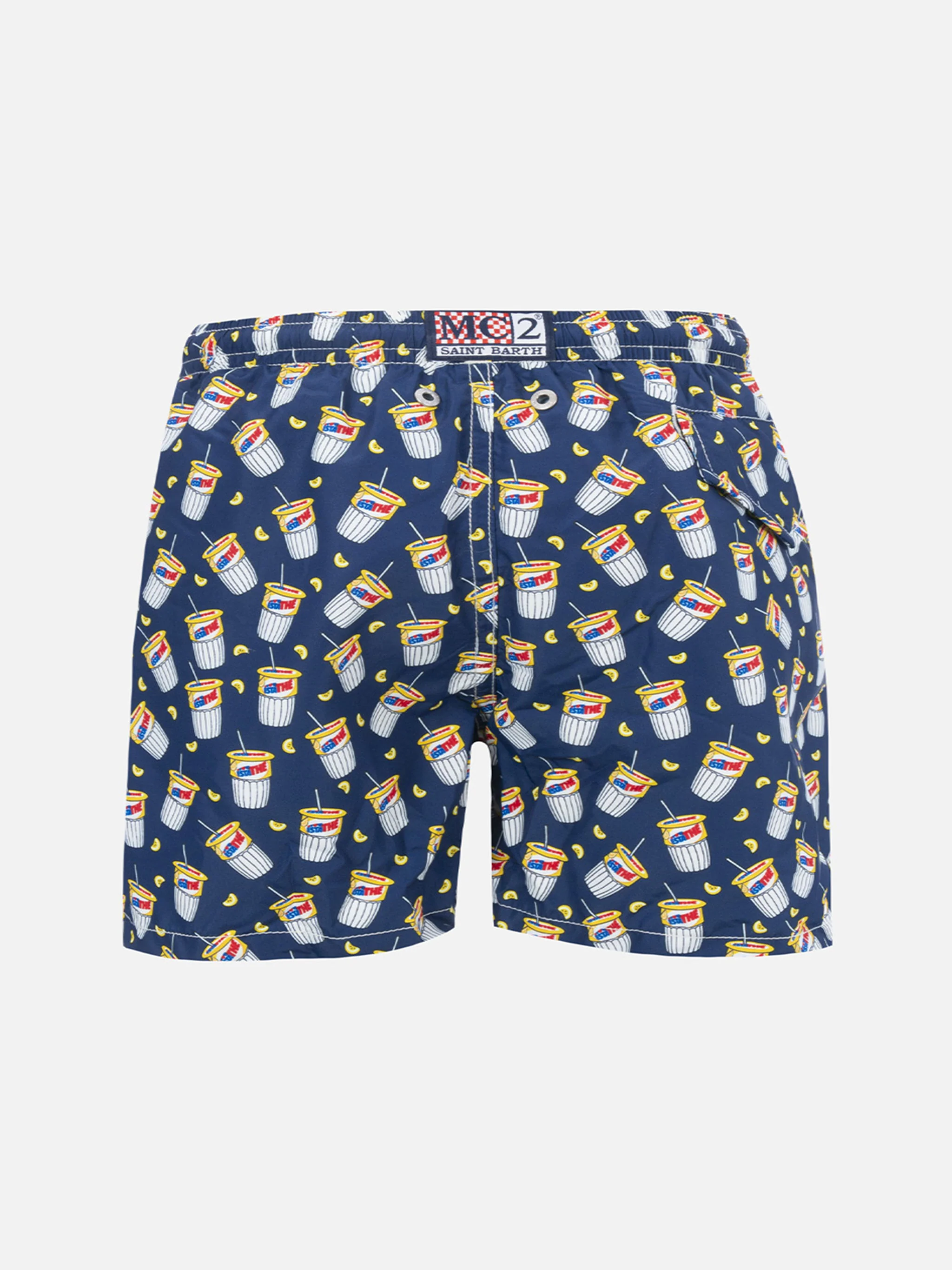 Boy lightweight fabric swimshorts with Estathè print | ESTATHE' SPECIAL EDITION - Image 2