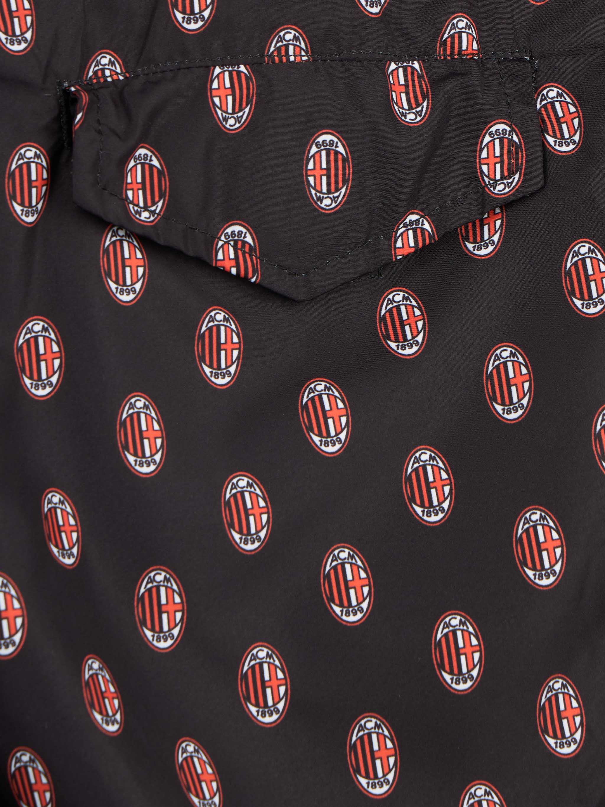 Boy lightweight fabric swimshorts with Milan print | AC MILAN SPECIAL EDITION - Image 3