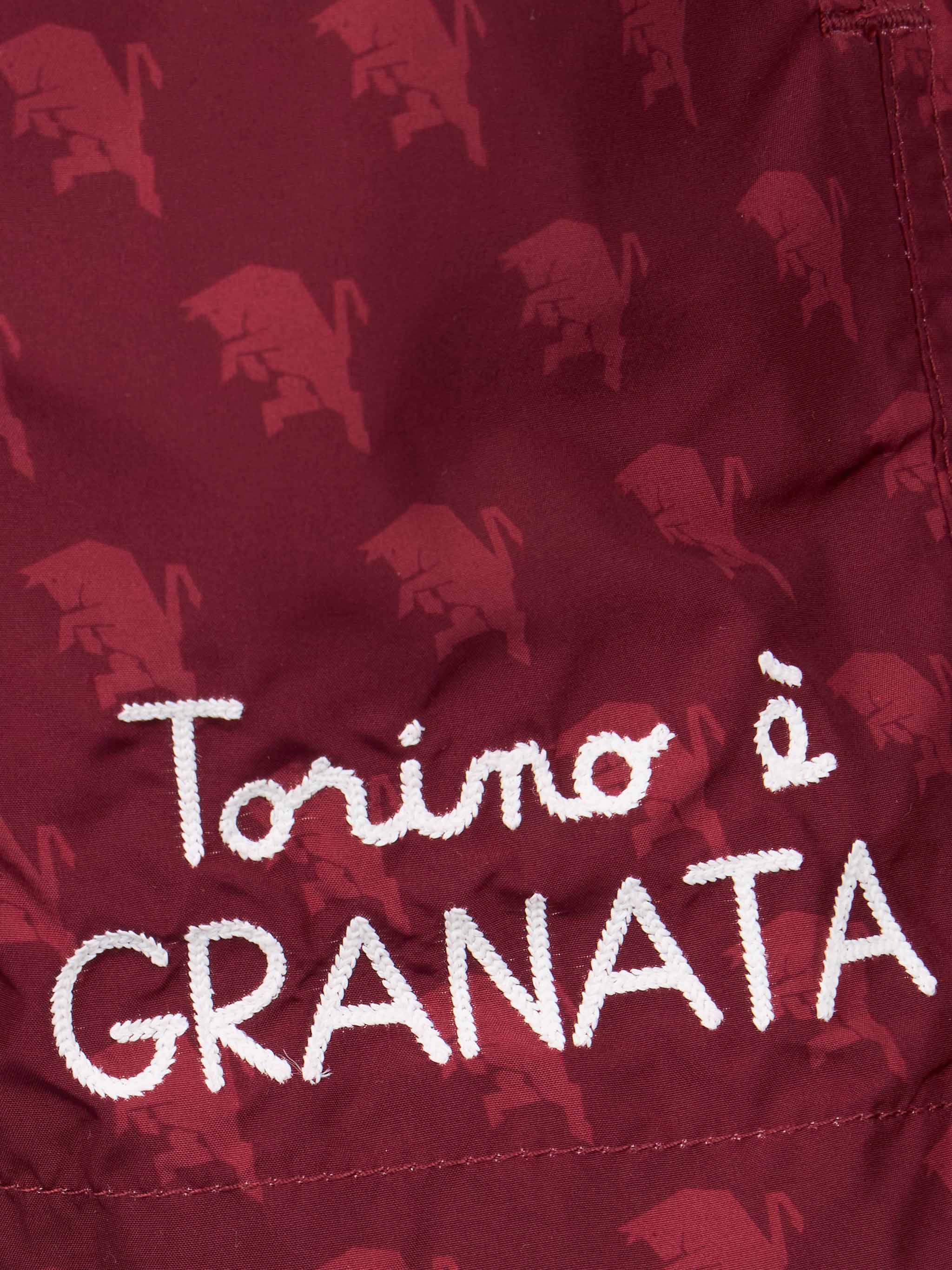 Boy lightweight fabric swimshorts with TORINO print | AC TORINO SPECIAL EDITION - Image 3