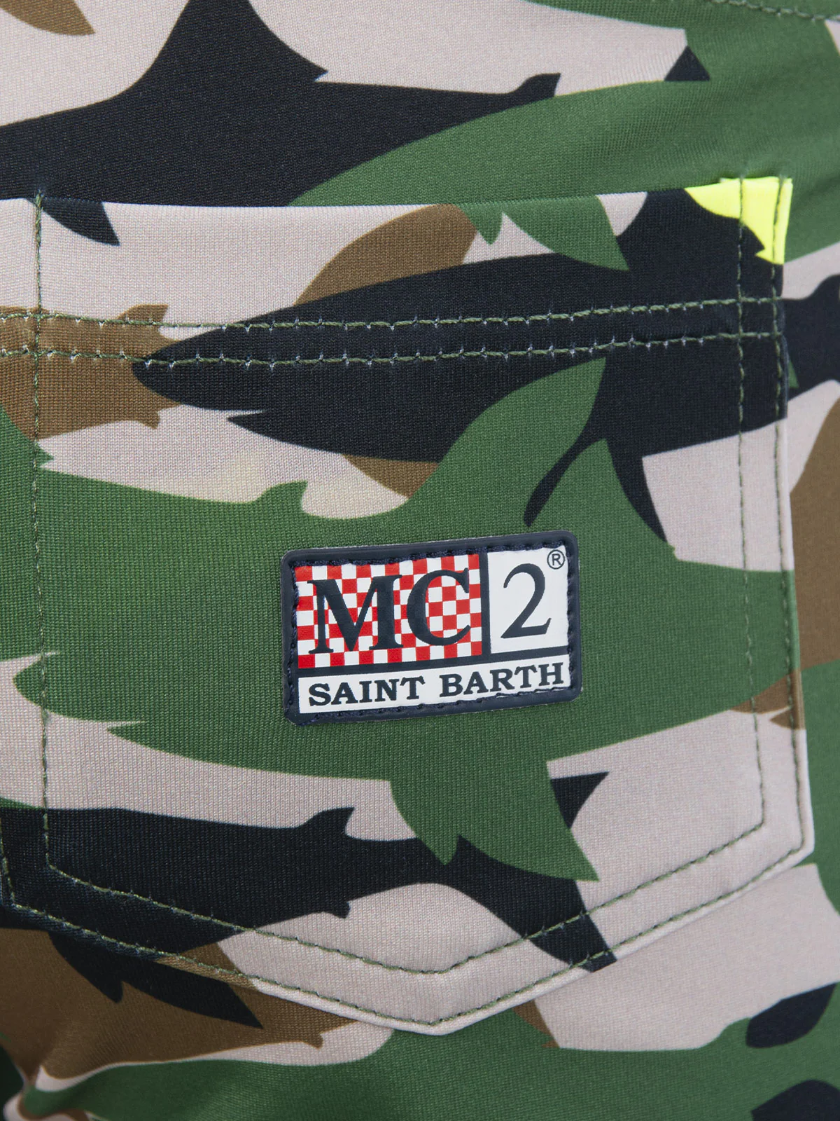 Boy lycra swim briefs with camo shark print - Image 3