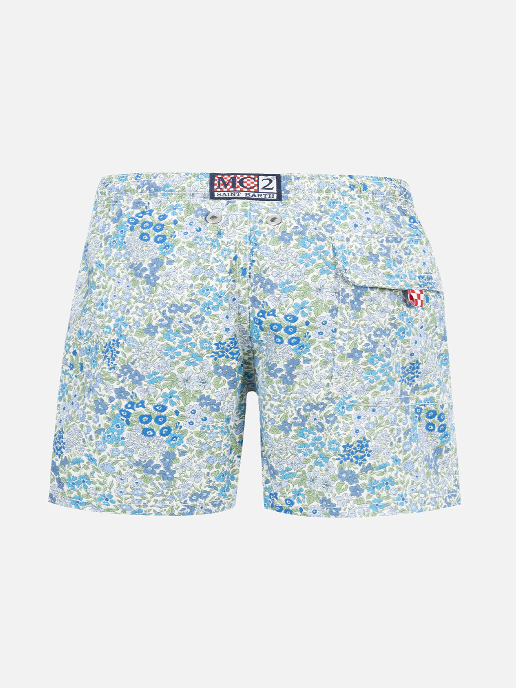 Boy mid-length Jean swim-shorts with Joanna Luise print | MADE WITH LIBERTY FABRIC - Image 2