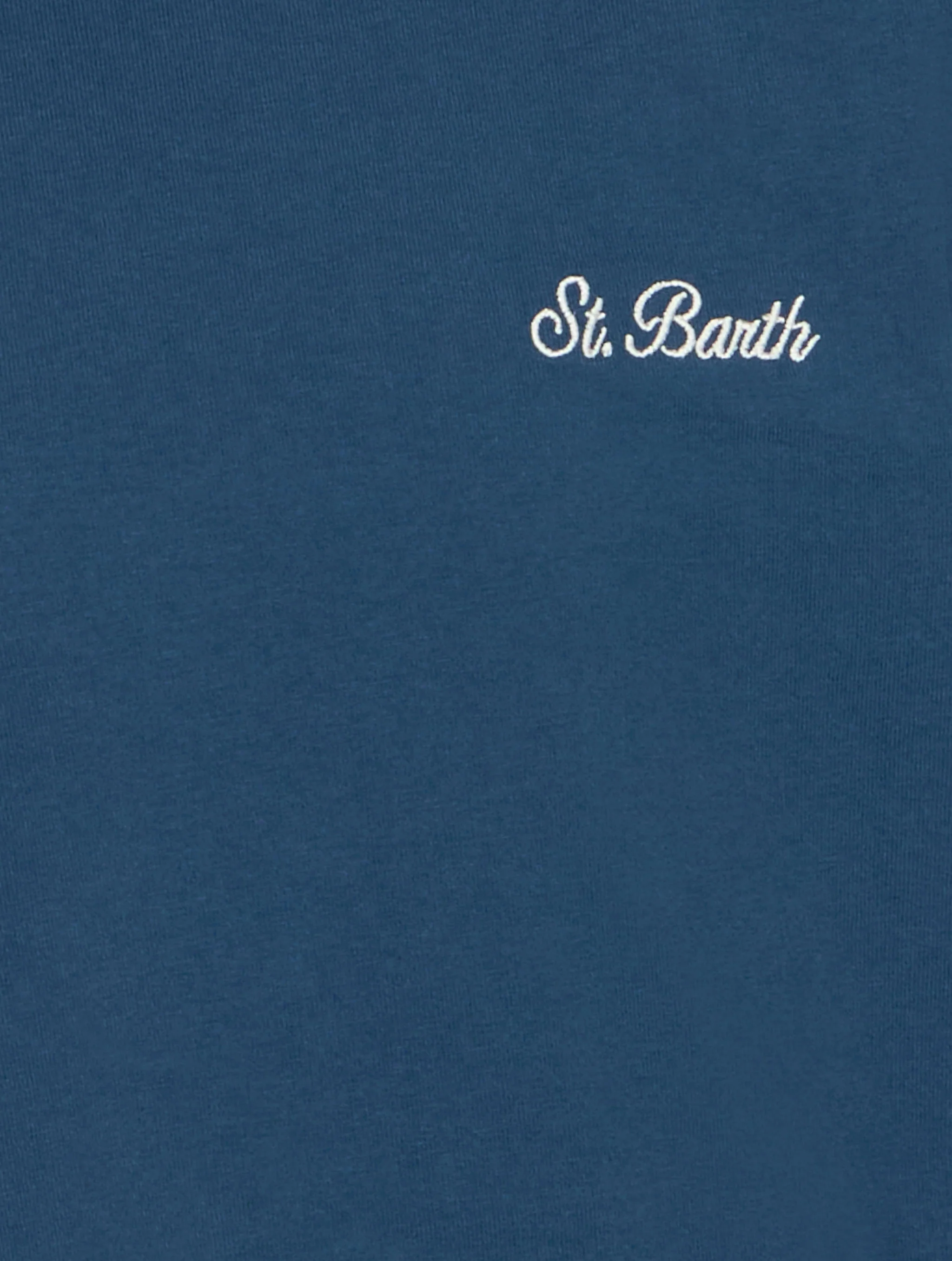 Boy navy blue cotton jersey t-shirt Dover with St. Barth embroidery - Image 2
