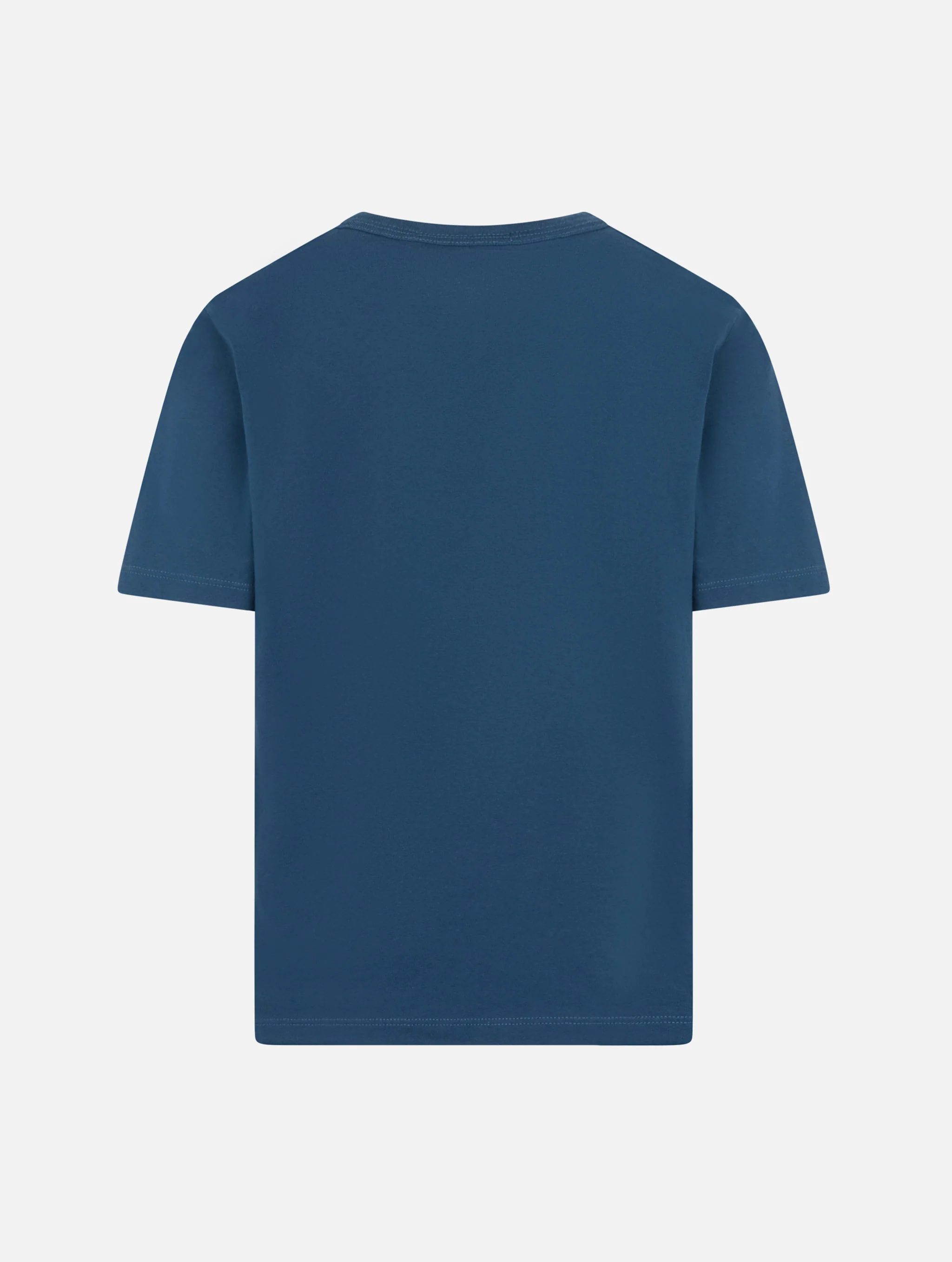 Boy navy blue cotton jersey t-shirt Dover with St. Barth embroidery - Image 3