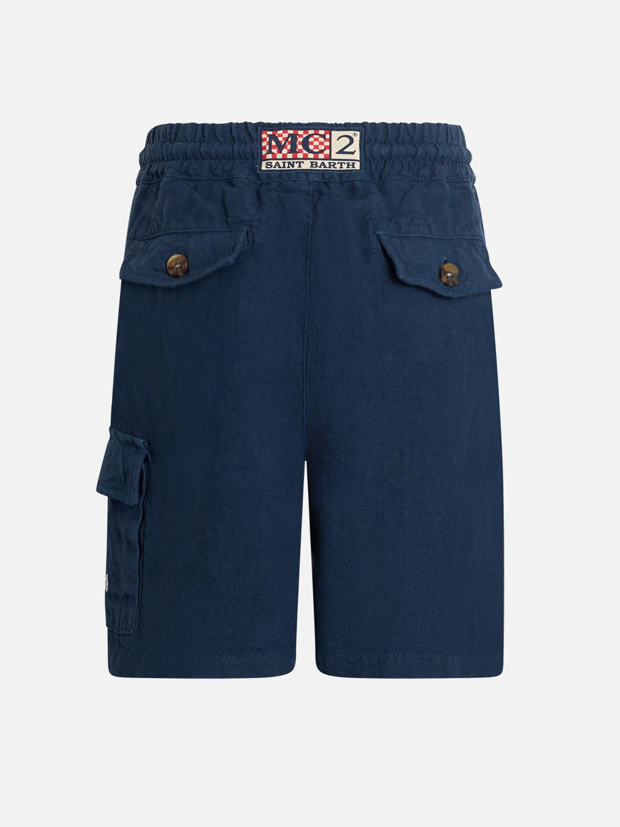 Boy navy blue linen bemuda Marseille Jr - Image 2