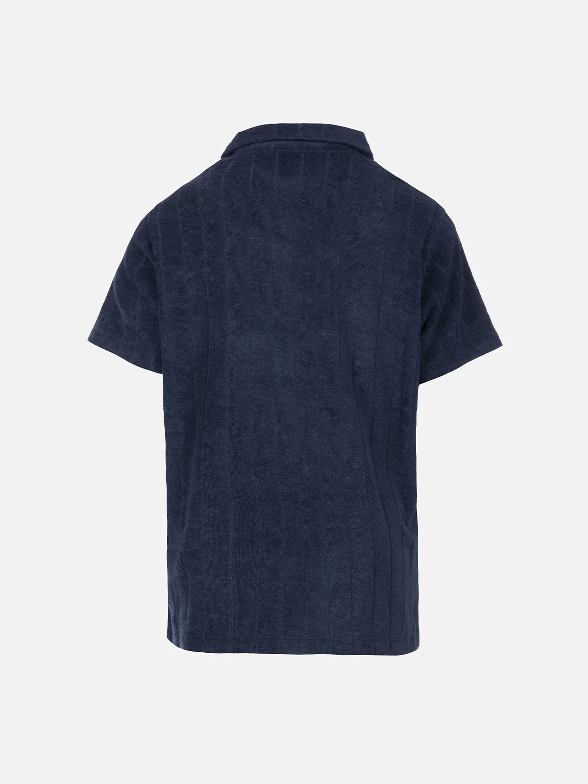 Boy navy blue terry polo shirt Jeremy Jr with striped embossed pattern - Image 2