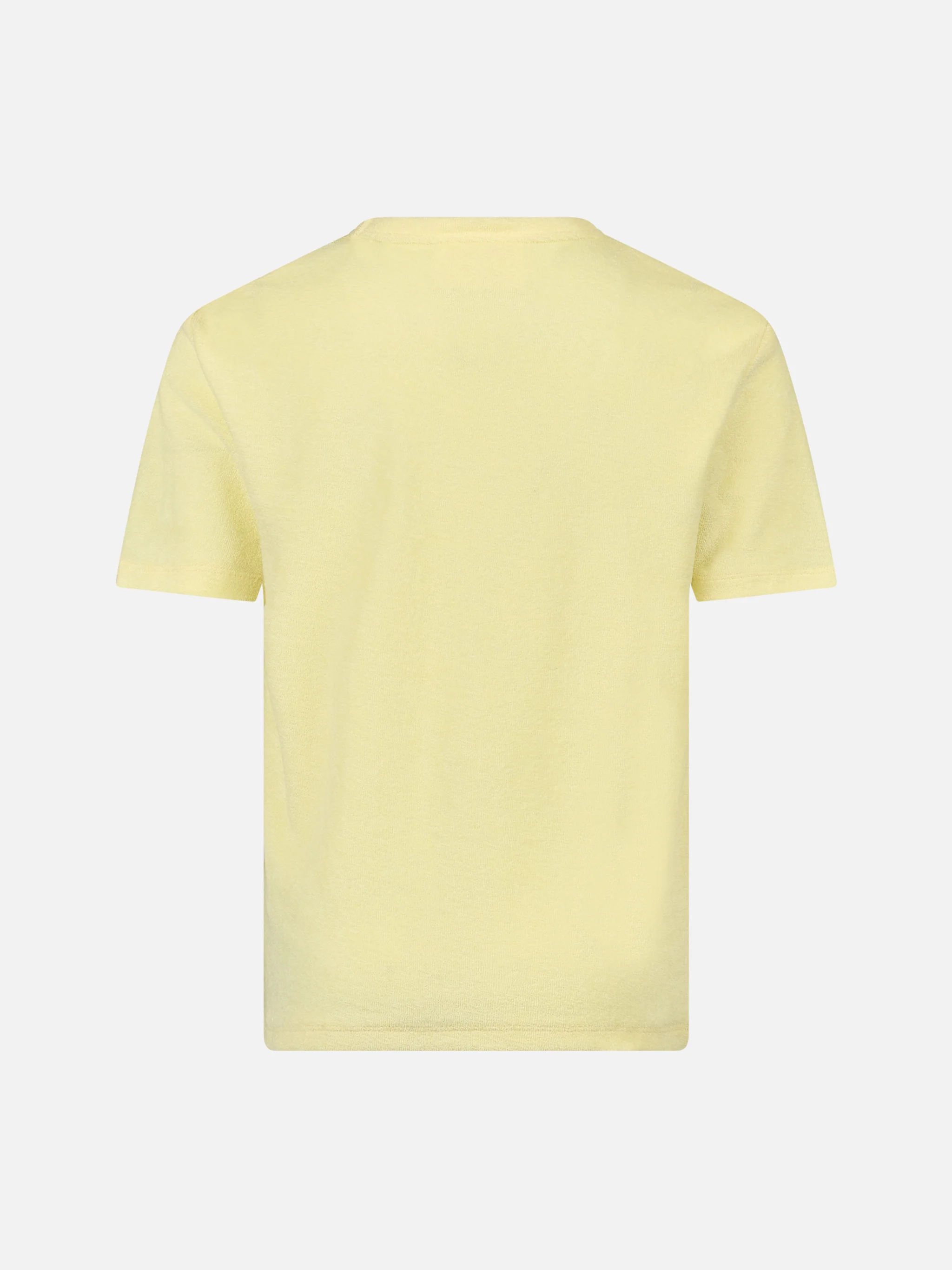 Boy pale yellow terry t-shirt Gary with St. Barth embroidery - Image 2