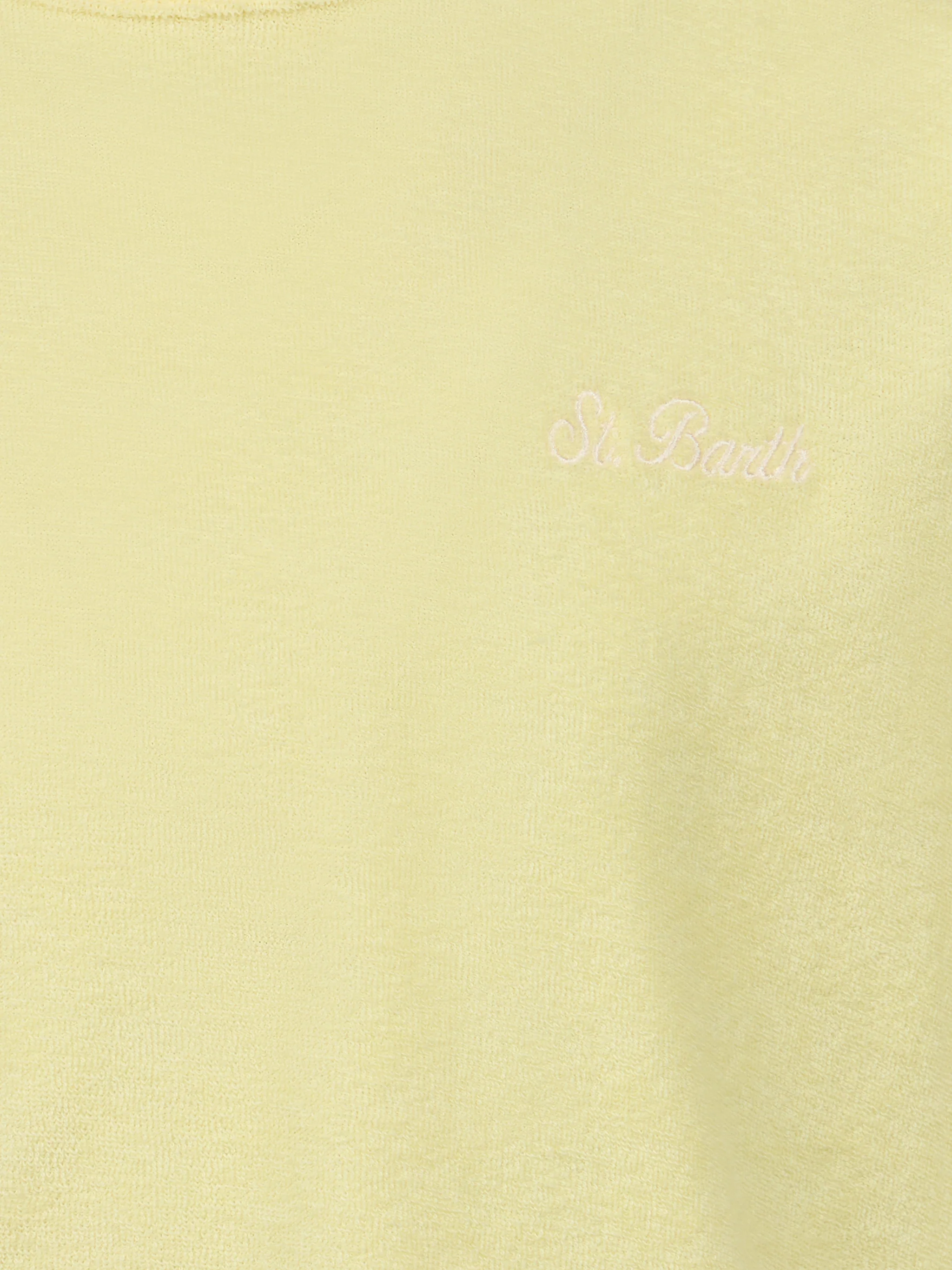 Boy pale yellow terry t-shirt Gary with St. Barth embroidery - Image 3