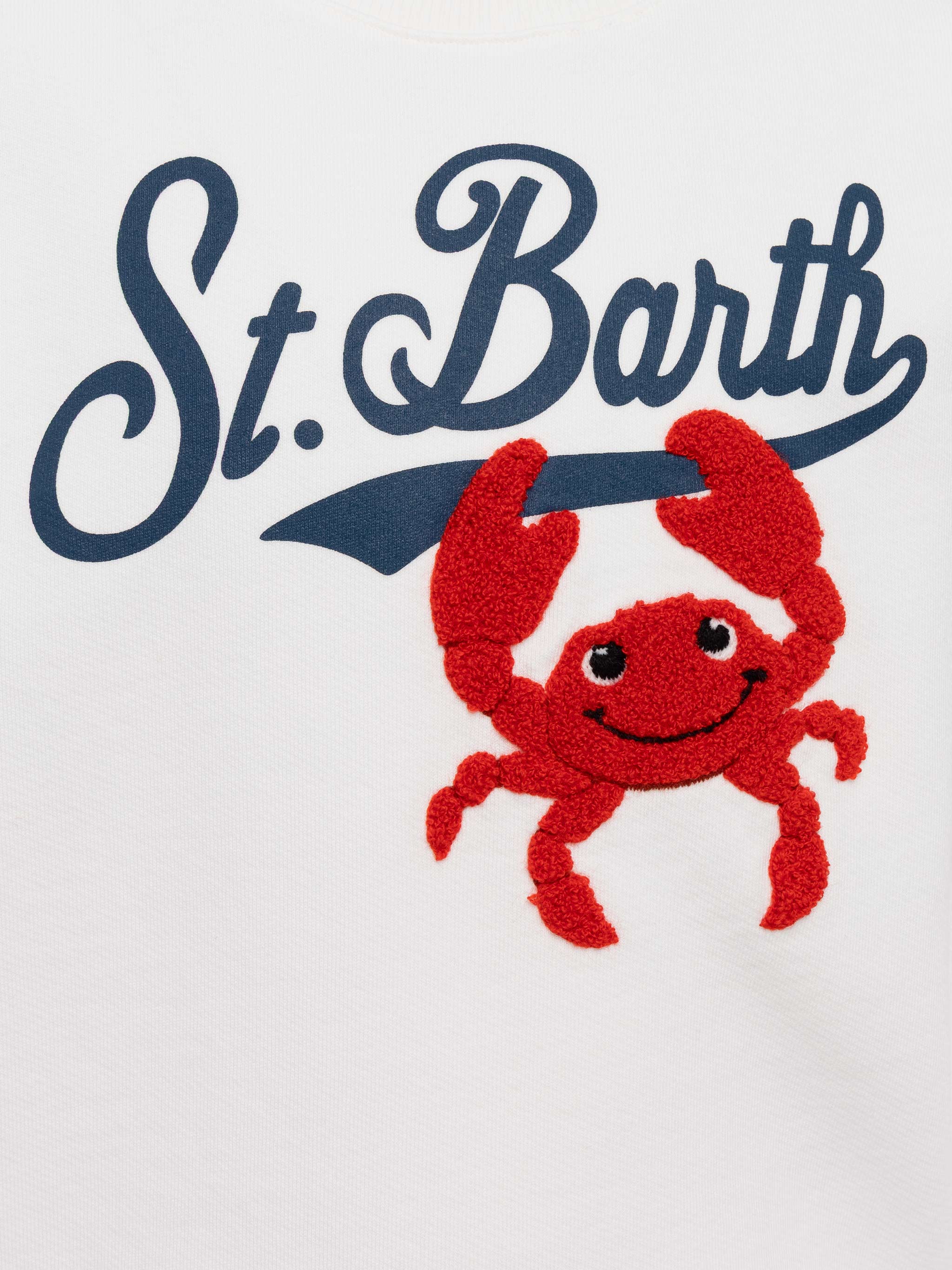 Boy sweatshirt Bobby with St. Barth print and terry crab patch - Image 2