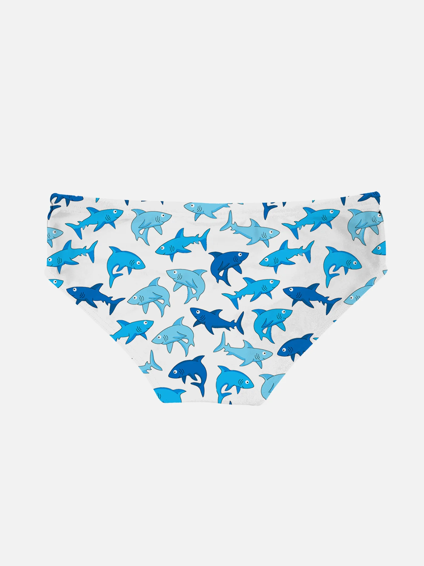 Boy swim briefs with light blue sharks print - Image 2
