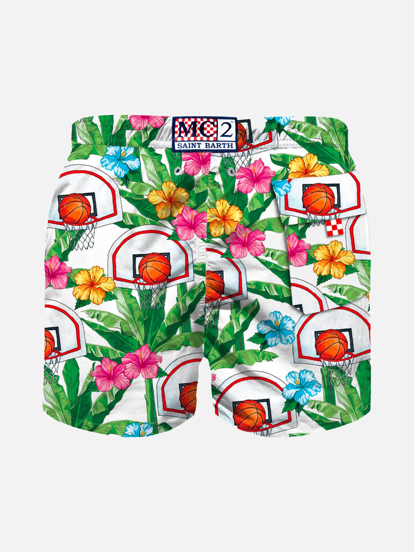 Boy swim shorts with basket print - Image 2
