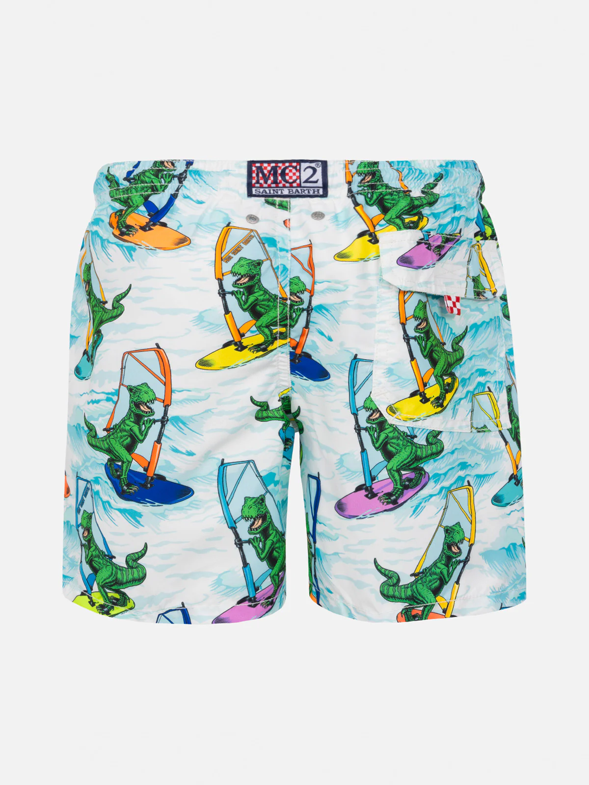 Boy swim shorts with dinosaur print - Image 4